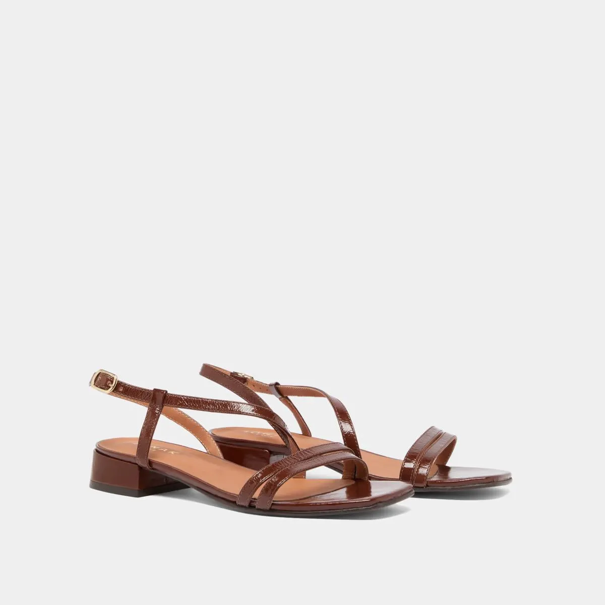 225- Anaya Cuir Brillant Marron