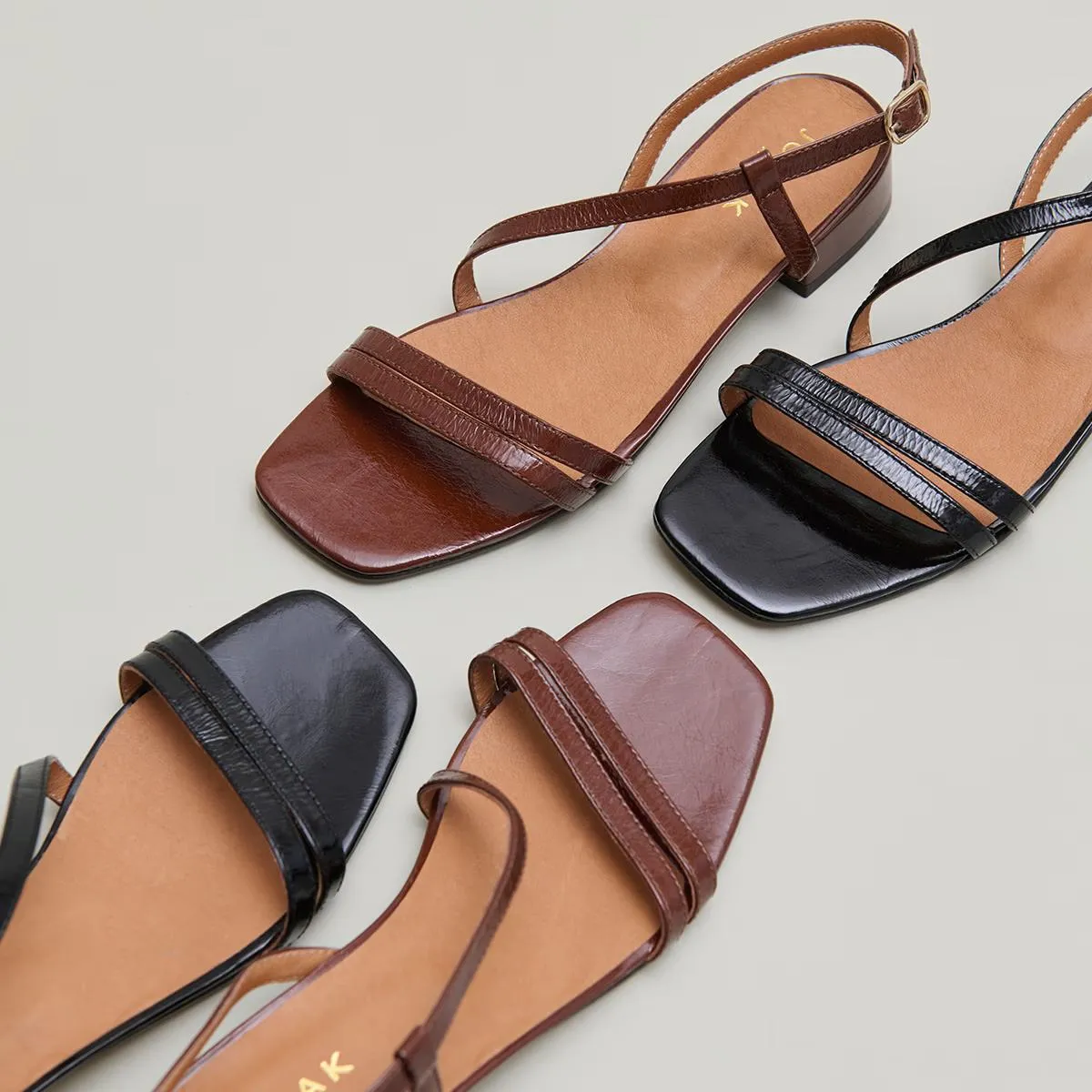 225- Anaya Cuir Brillant Marron