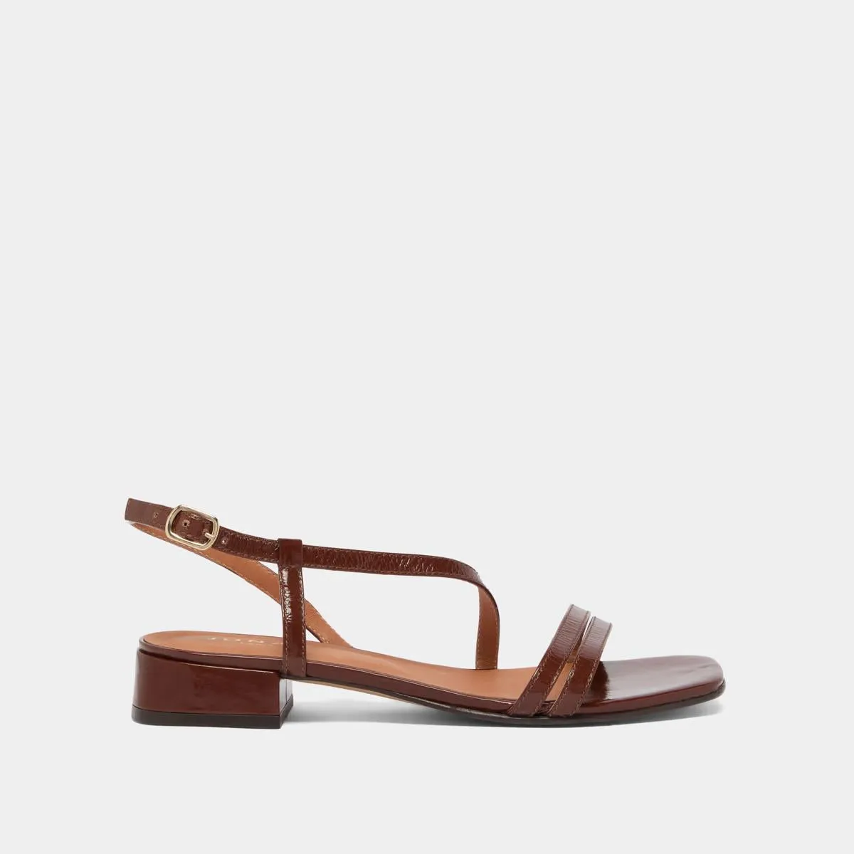 225- Anaya Cuir Brillant Marron
