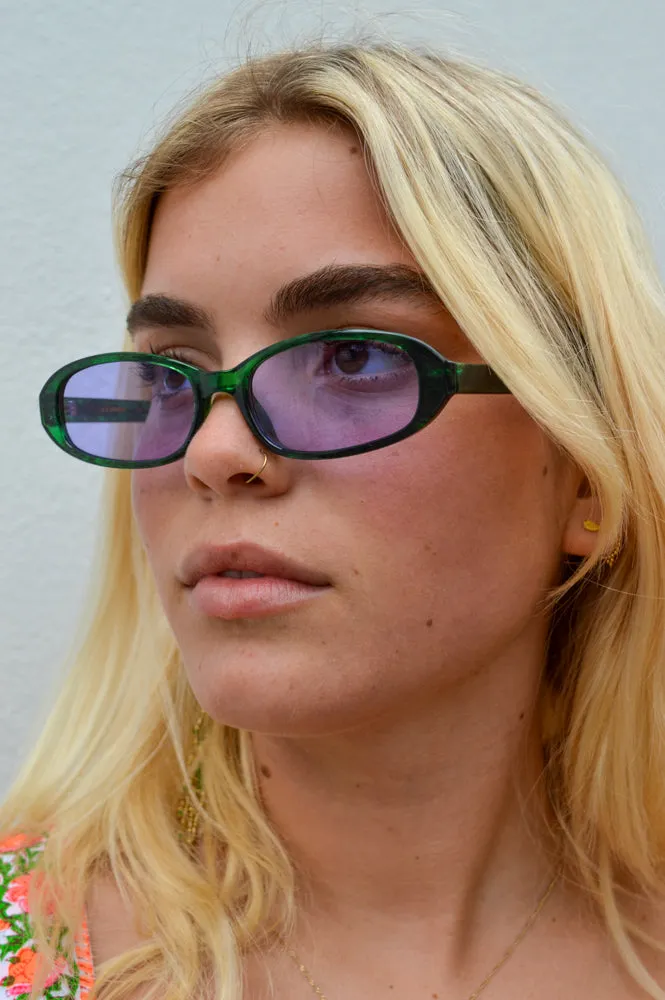 A Kjaerbede Macy Green Marble Sunglasses