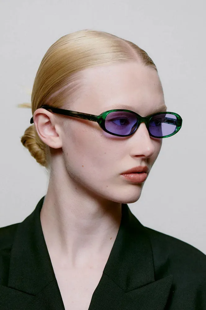 A Kjaerbede Macy Green Marble Sunglasses