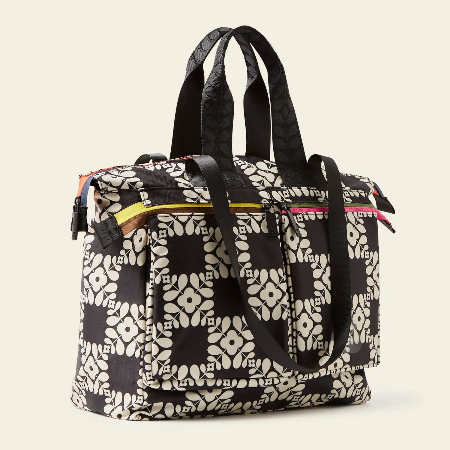 Axis Tote - Lattice Flower Tile Onyx