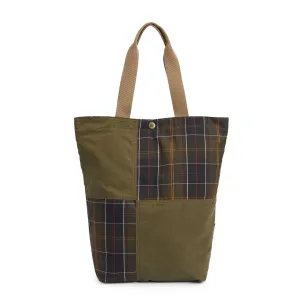 Barbour Transport Patchwork Tote Bag Dusky Green