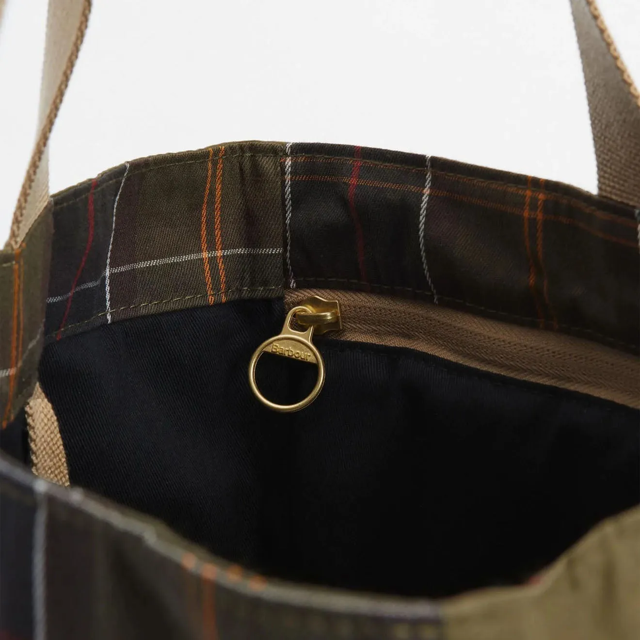 Barbour Transport Patchwork Tote Bag Dusky Green