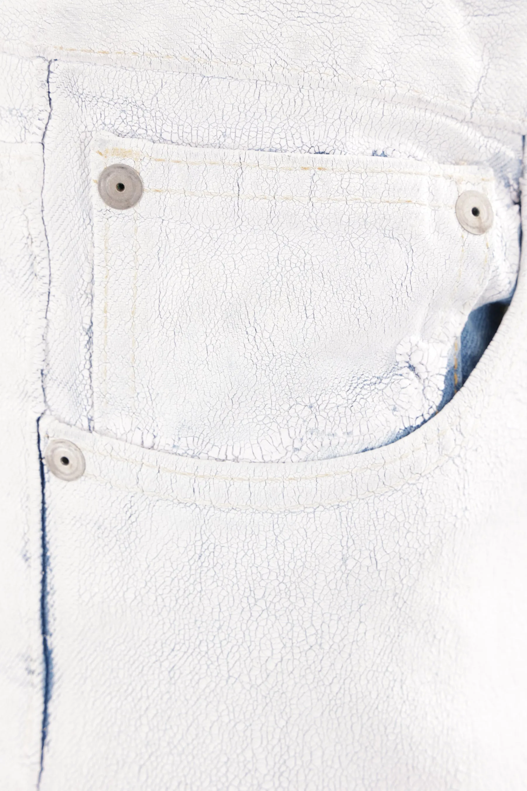 Bianchetto-treated denim long skirt