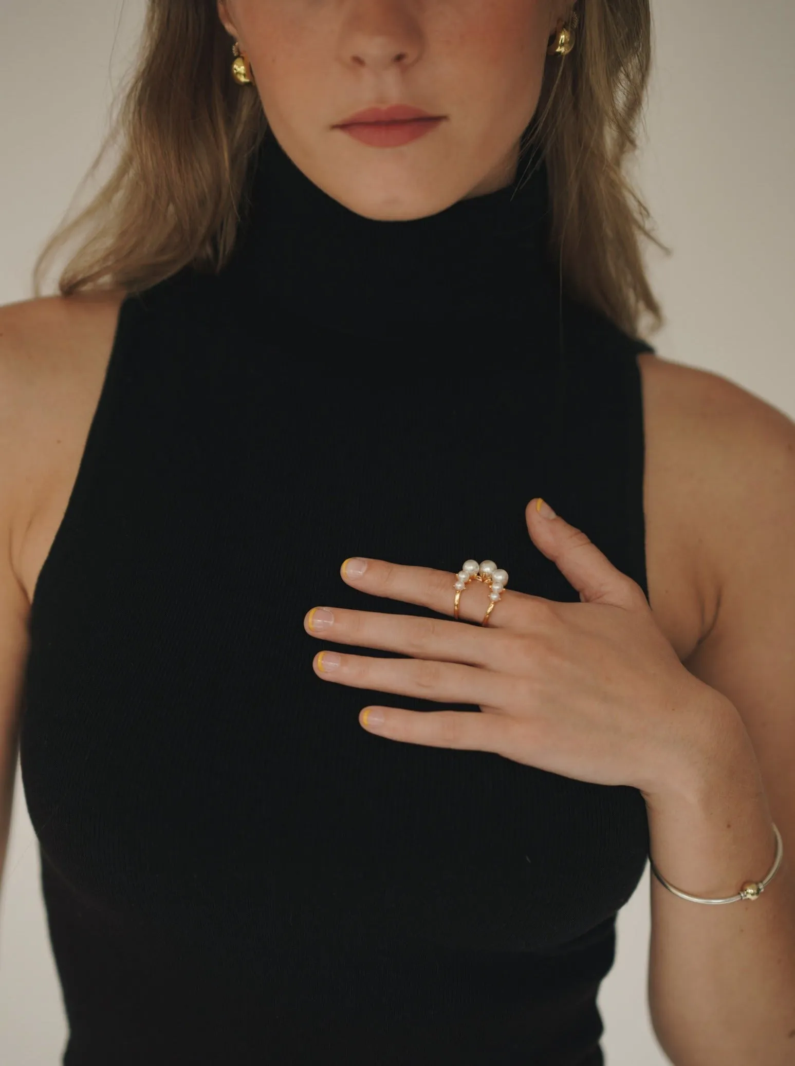 Bubbles Pearl Open Ring