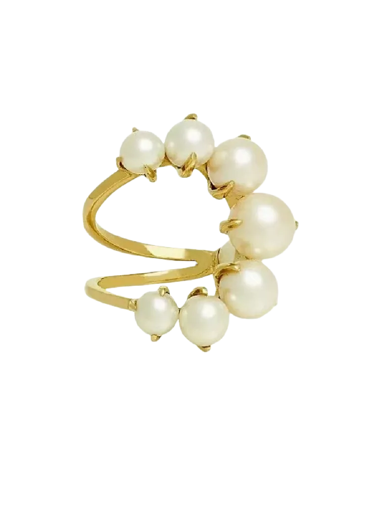 Bubbles Pearl Open Ring