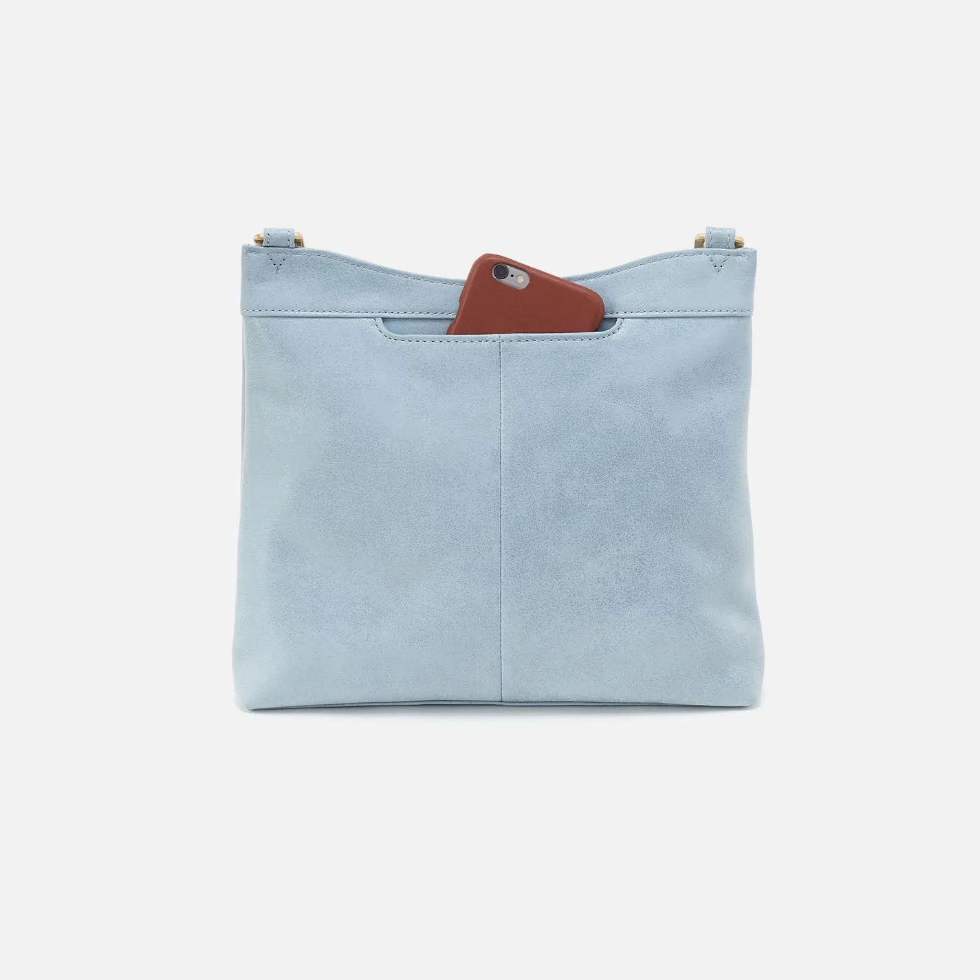 Cambel Crossbody In Buffed Leather - Sky