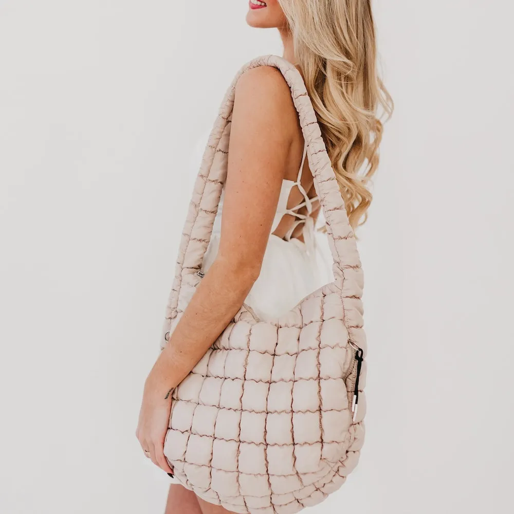Carmen Quilted Hobo Tote Bag