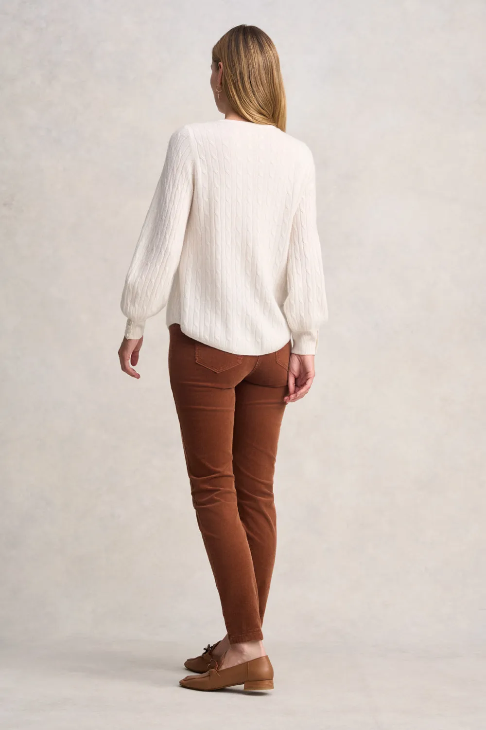 Cashmere Blouson Sleeve Jumper - Cream