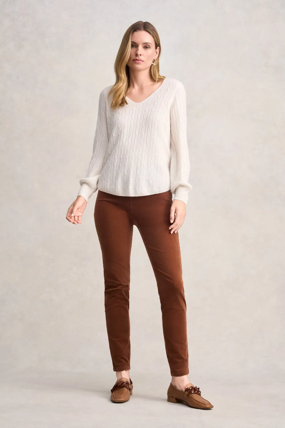 Cashmere Blouson Sleeve Jumper - Cream