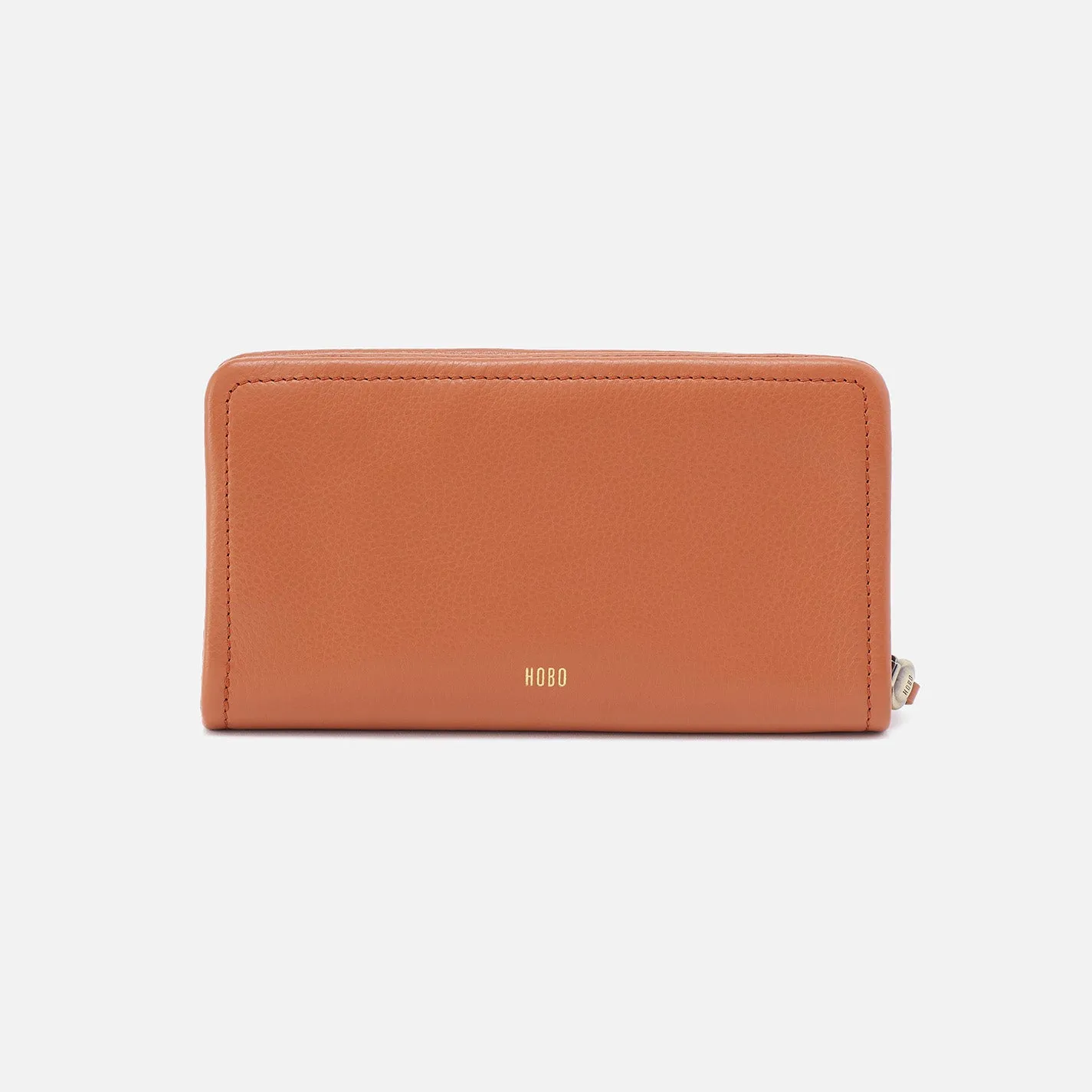 Cass Large Wallet In Pebbled Leather - Butterscotch