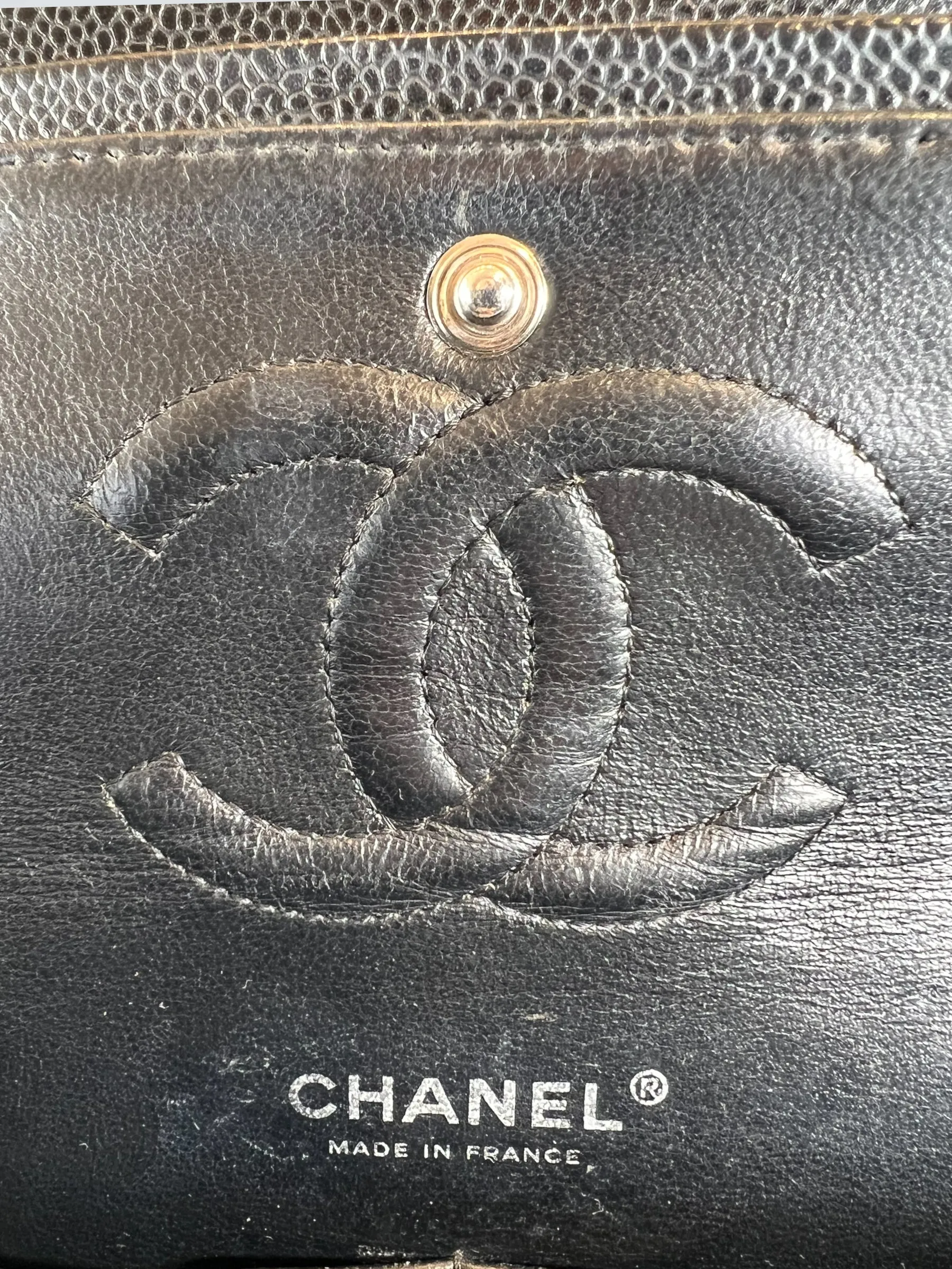 Chanel Black Caviar Leather Medium Classic Double Flap