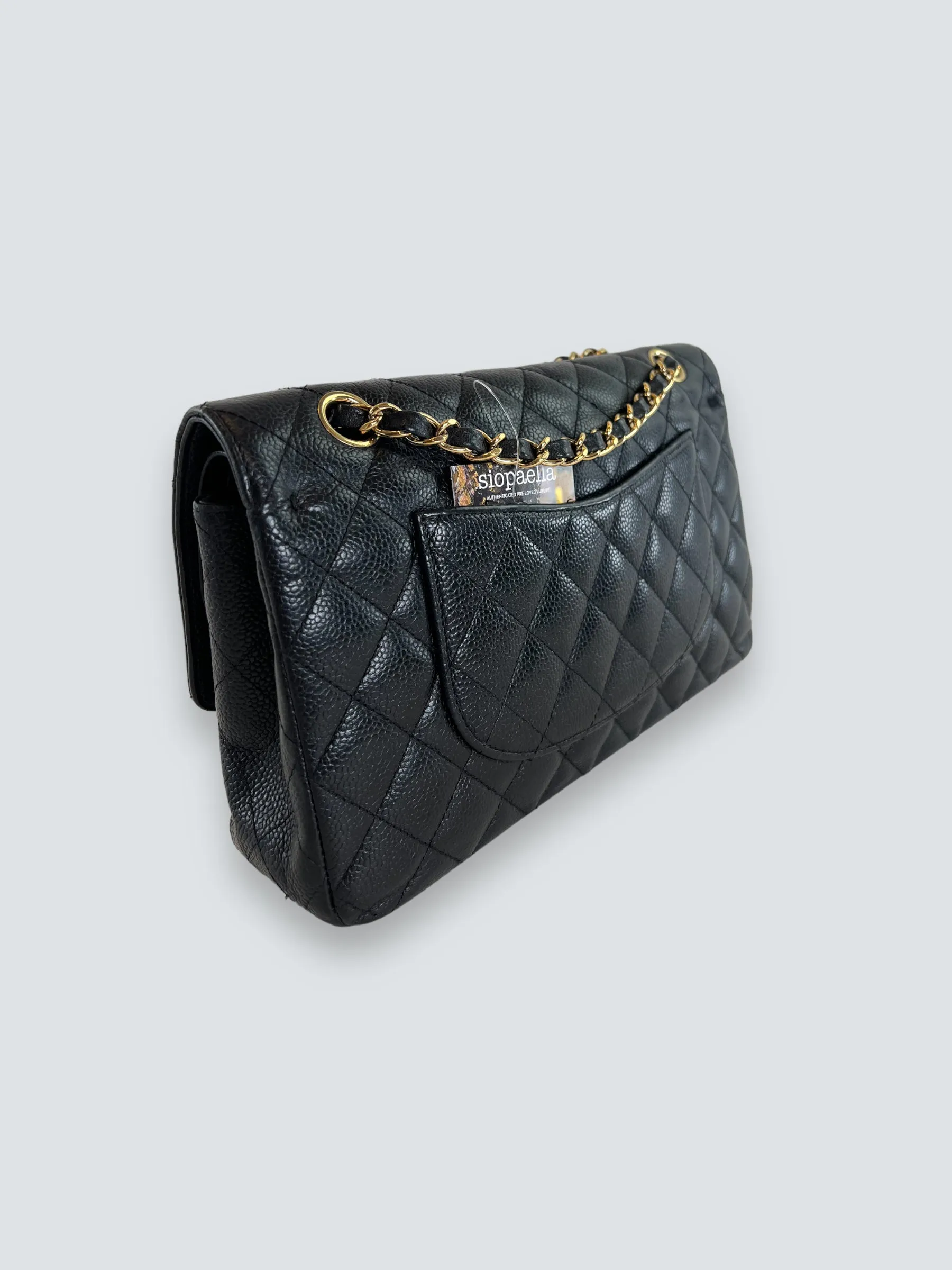 Chanel Black Caviar Leather Medium Classic Double Flap