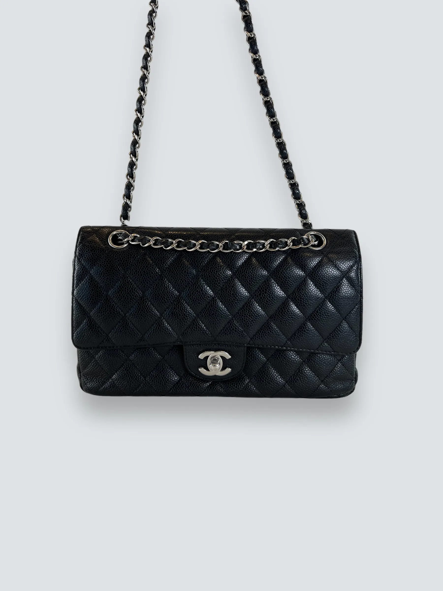Chanel Black Caviar Leather Medium Classic Double Flap