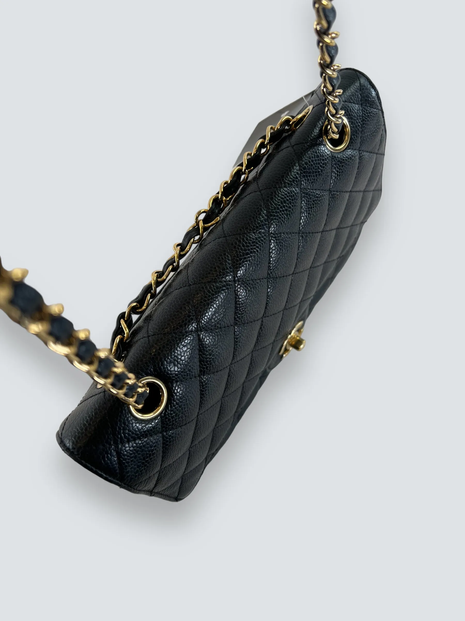 Chanel Black Caviar Leather Medium Classic Double Flap