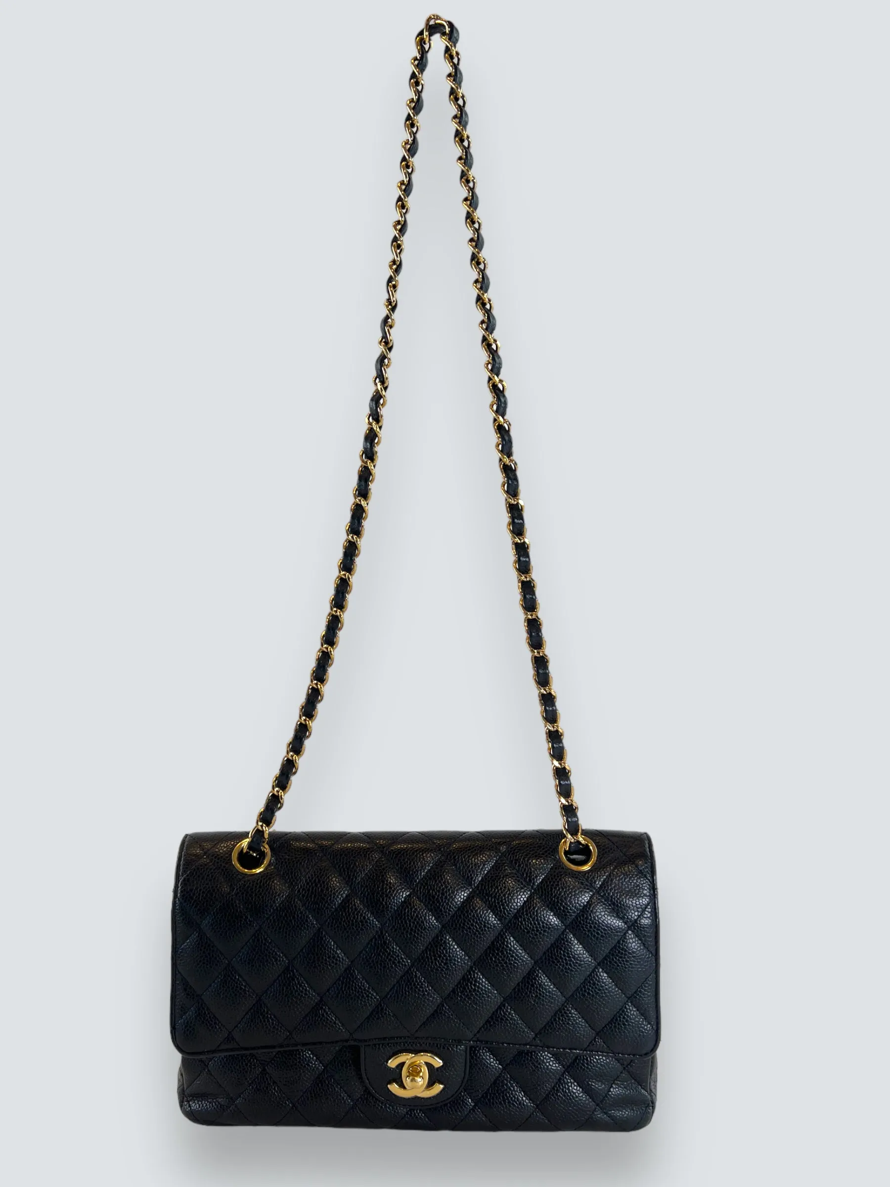 Chanel Black Caviar Leather Medium Classic Double Flap