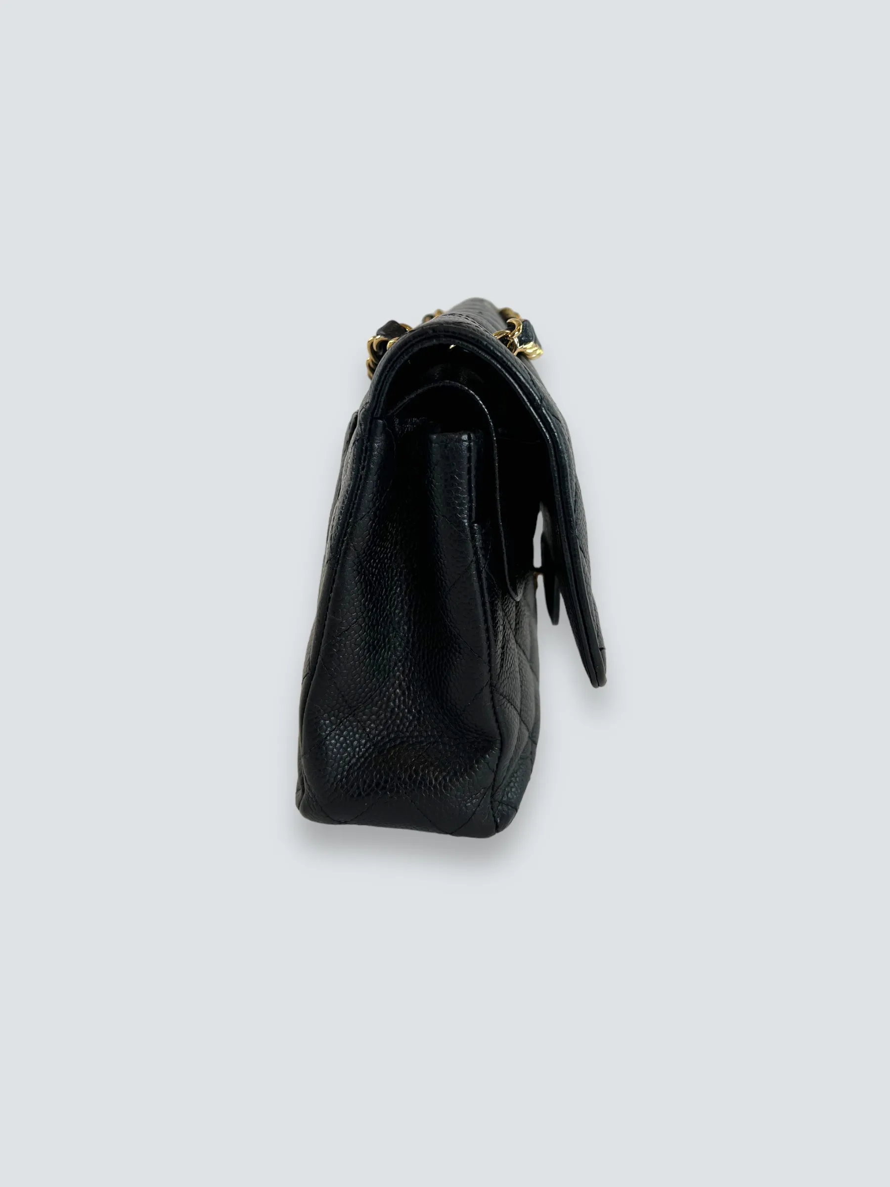 Chanel Black Caviar Leather Medium Classic Double Flap
