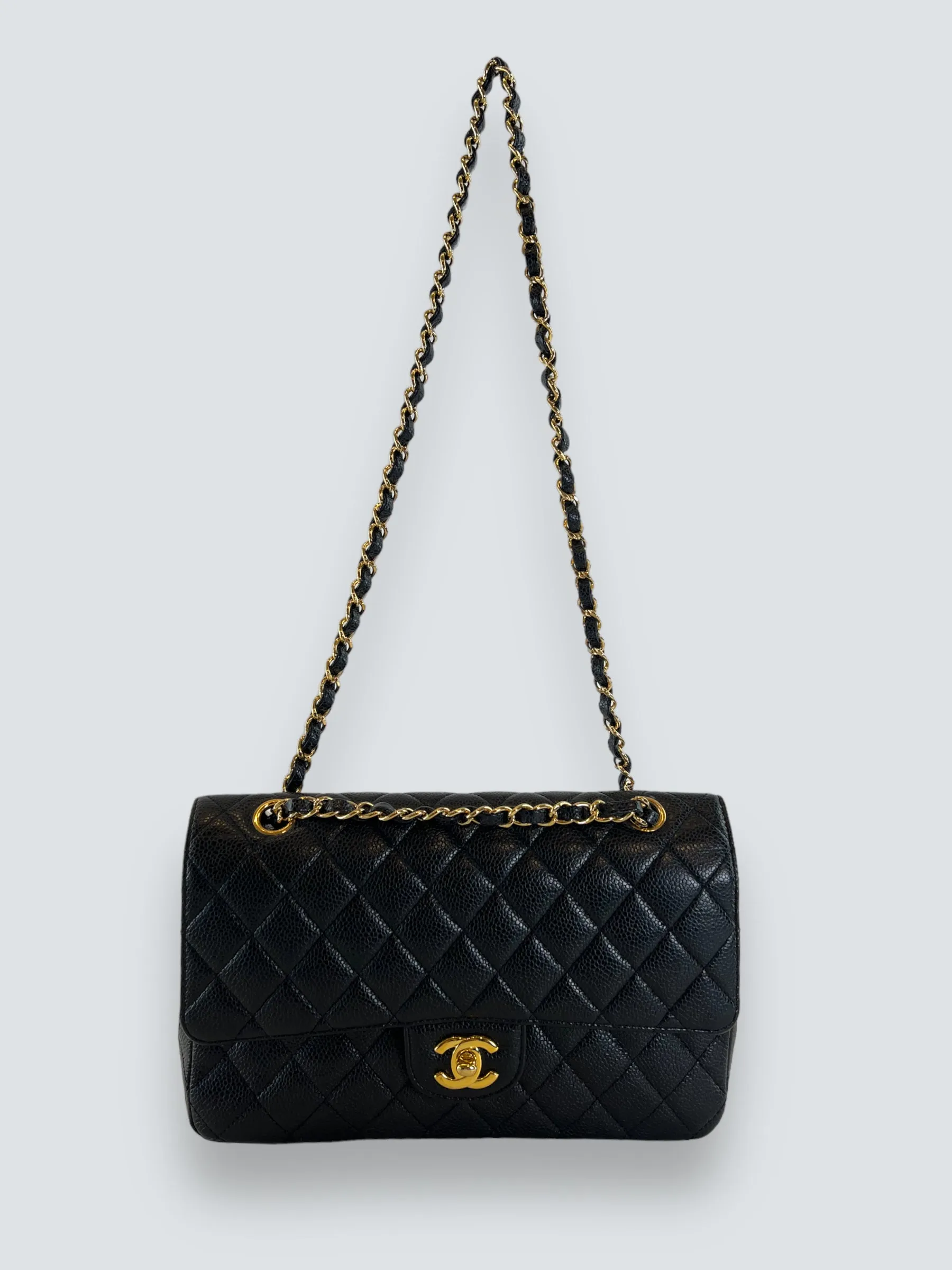 Chanel Black Caviar Leather Medium Classic Double Flap