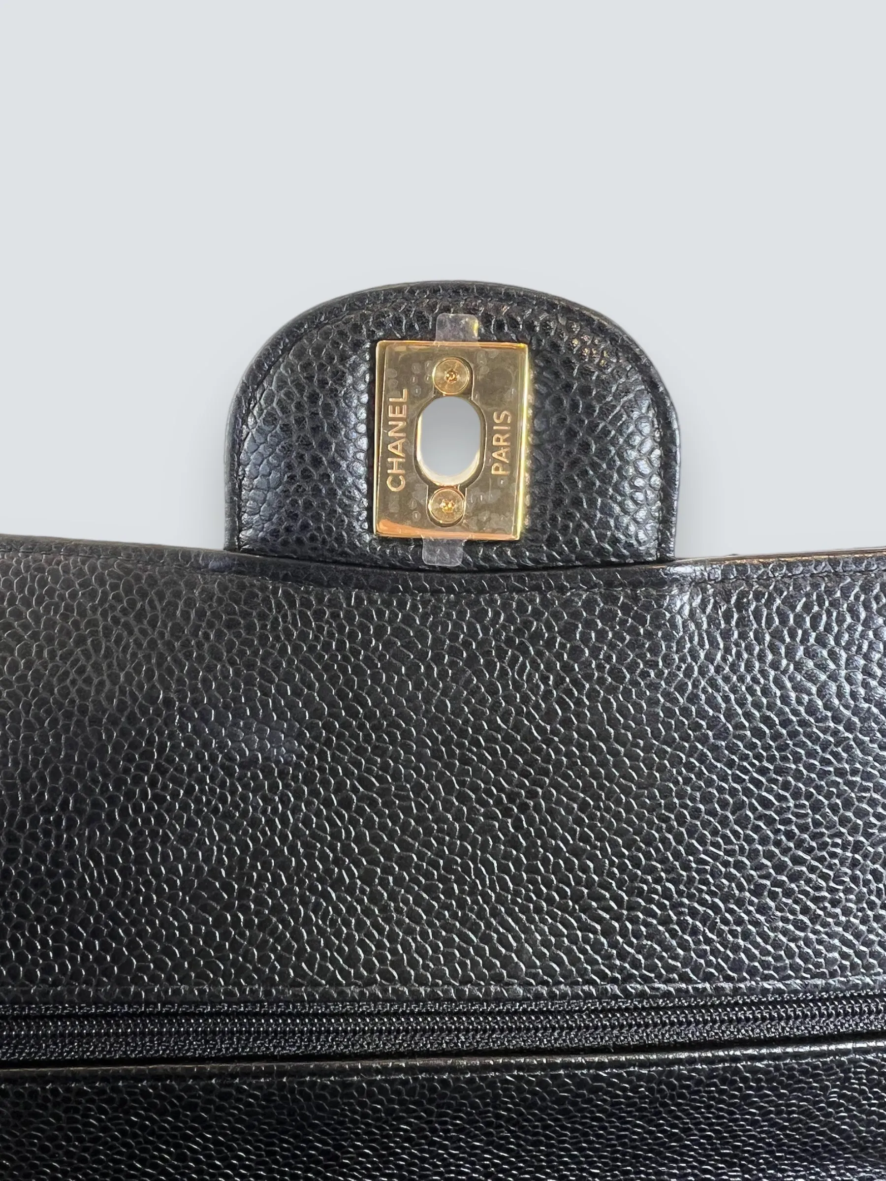Chanel Black Caviar Leather Medium Classic Double Flap
