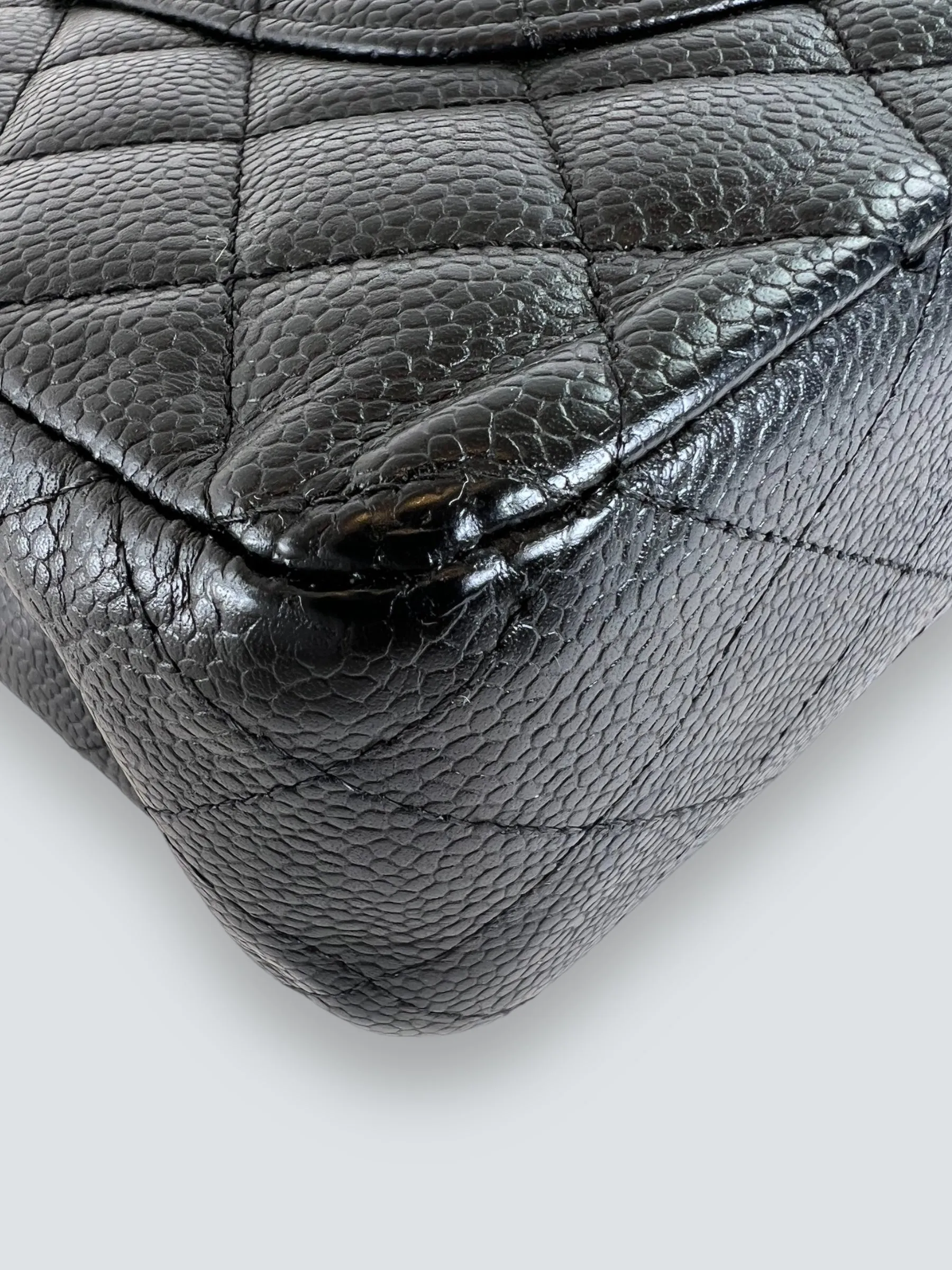 Chanel Black Caviar Leather Medium Classic Double Flap