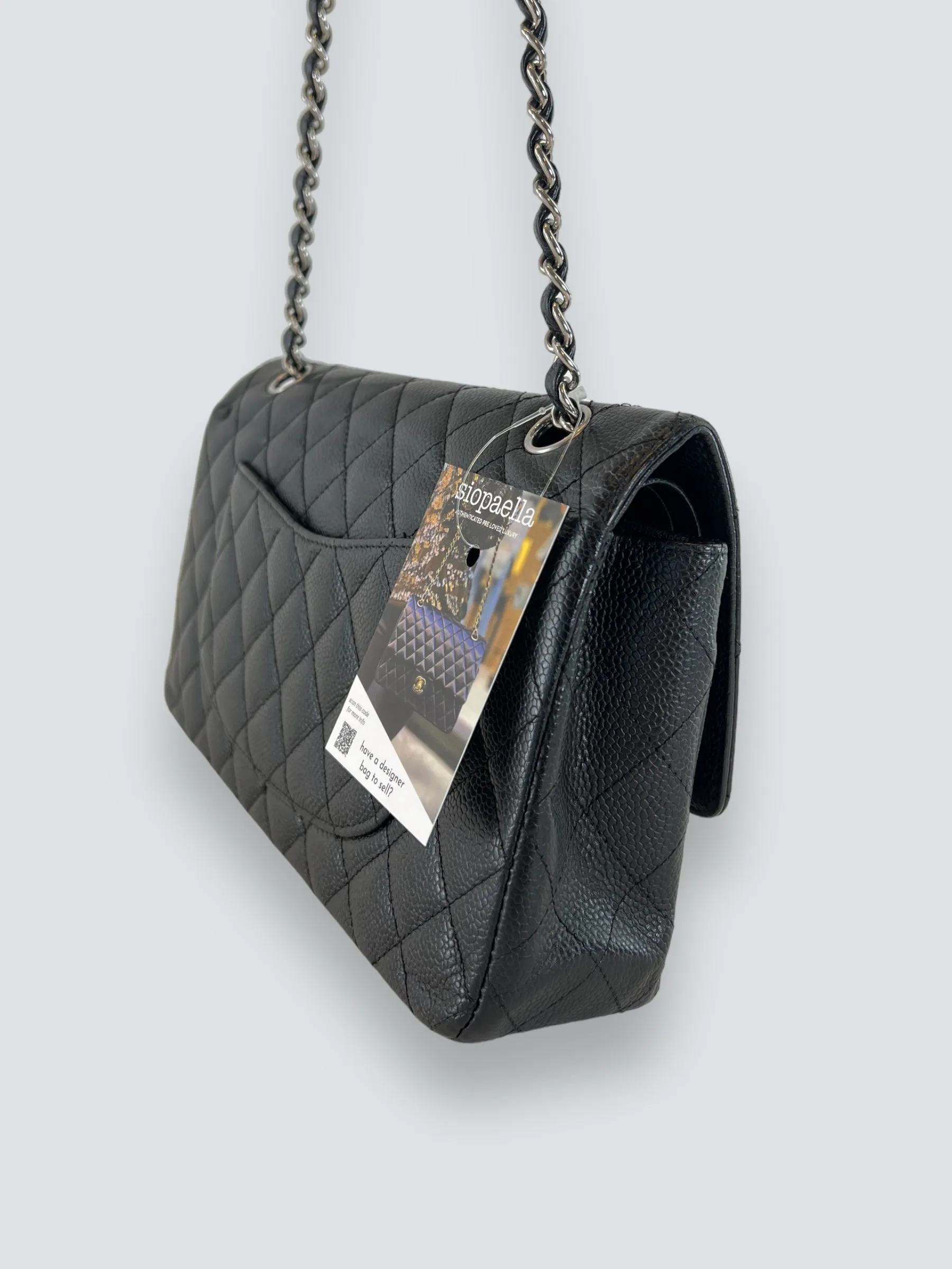 Chanel Black Caviar Leather Medium Classic Double Flap