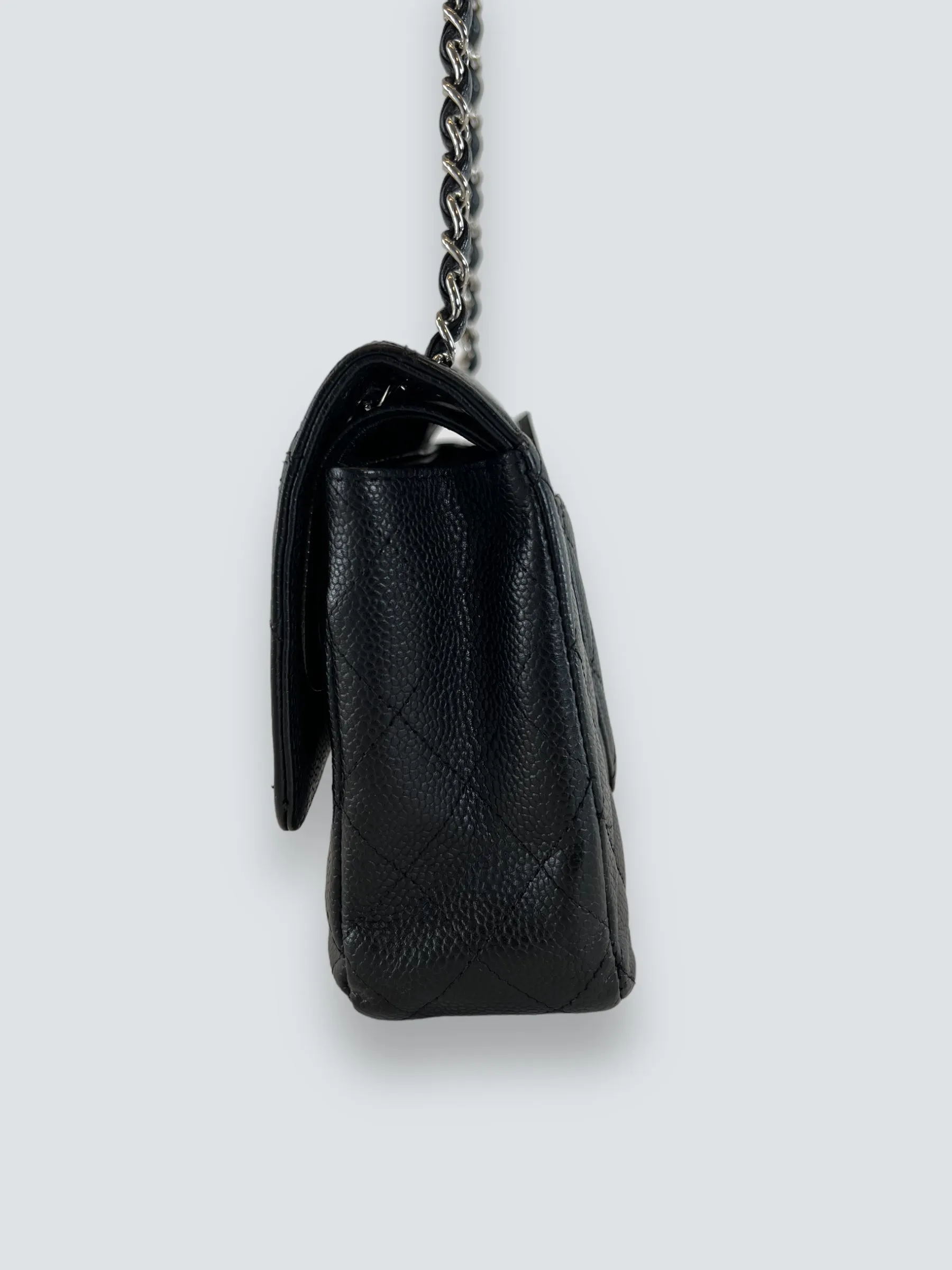 Chanel Black Caviar Leather Medium Classic Double Flap