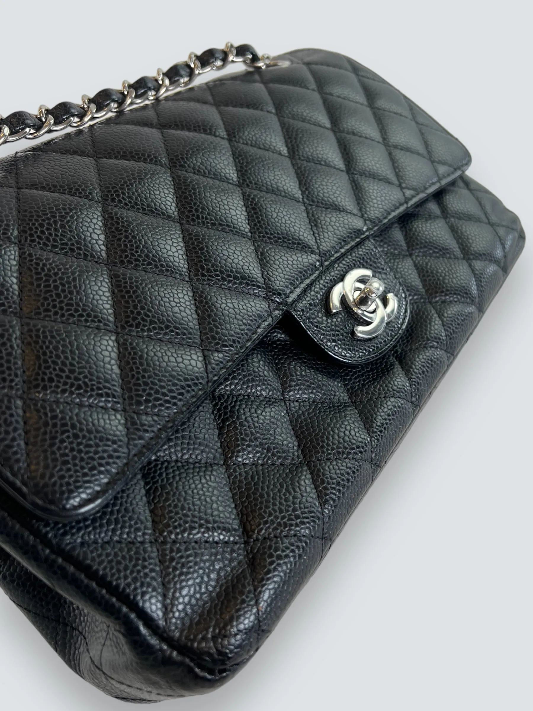 Chanel Black Caviar Leather Medium Classic Double Flap