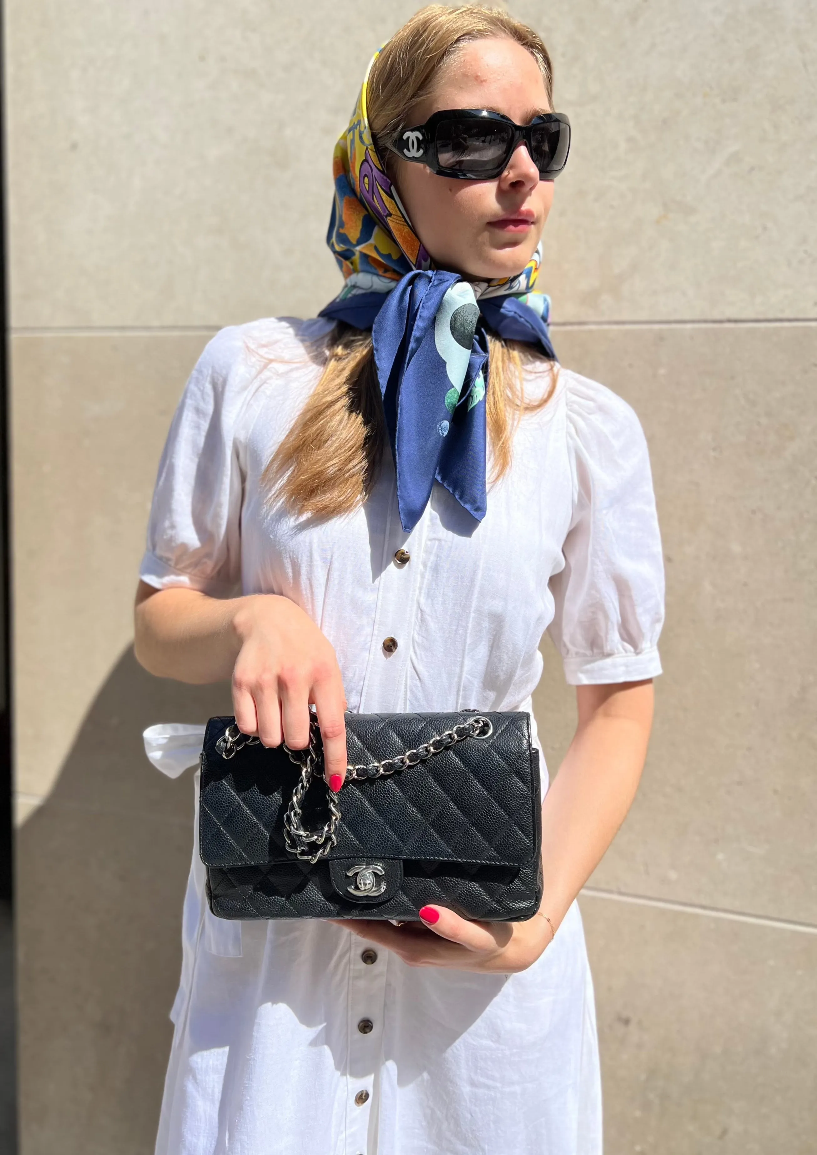 Chanel Black Caviar Leather Medium Classic Double Flap