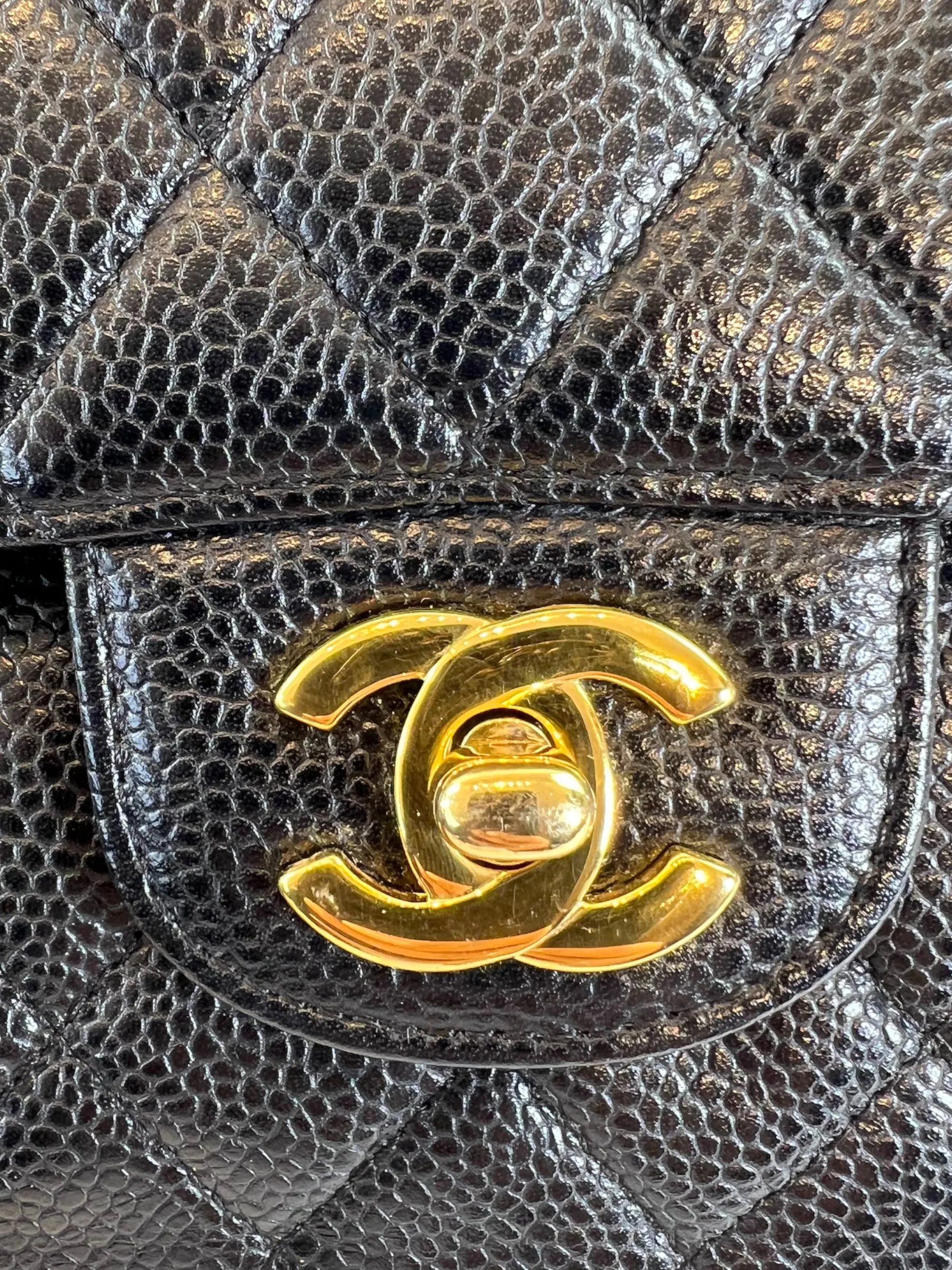 Chanel Black Caviar Leather Medium Classic Double Flap