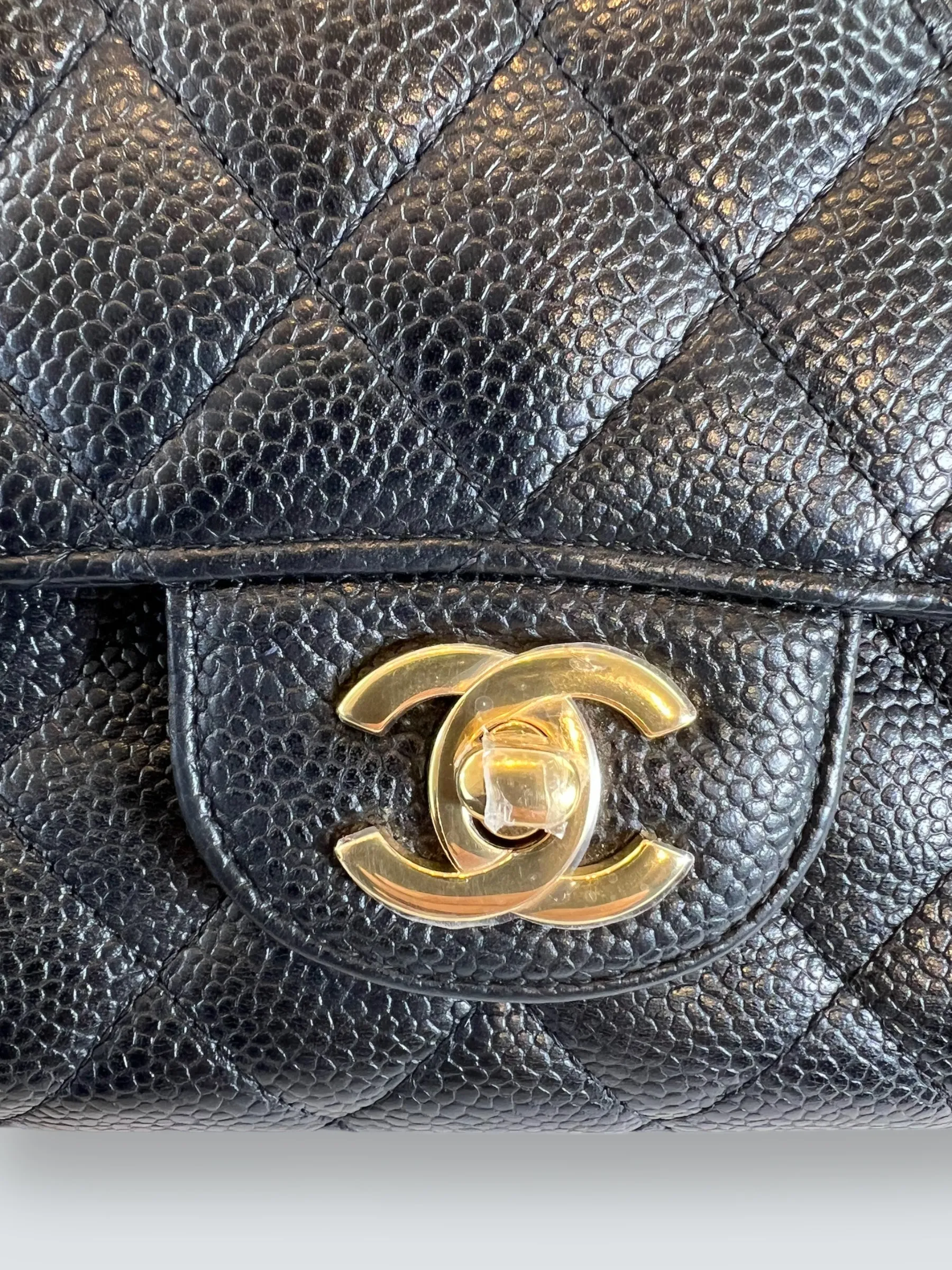 Chanel Black Caviar Leather Medium Classic Double Flap