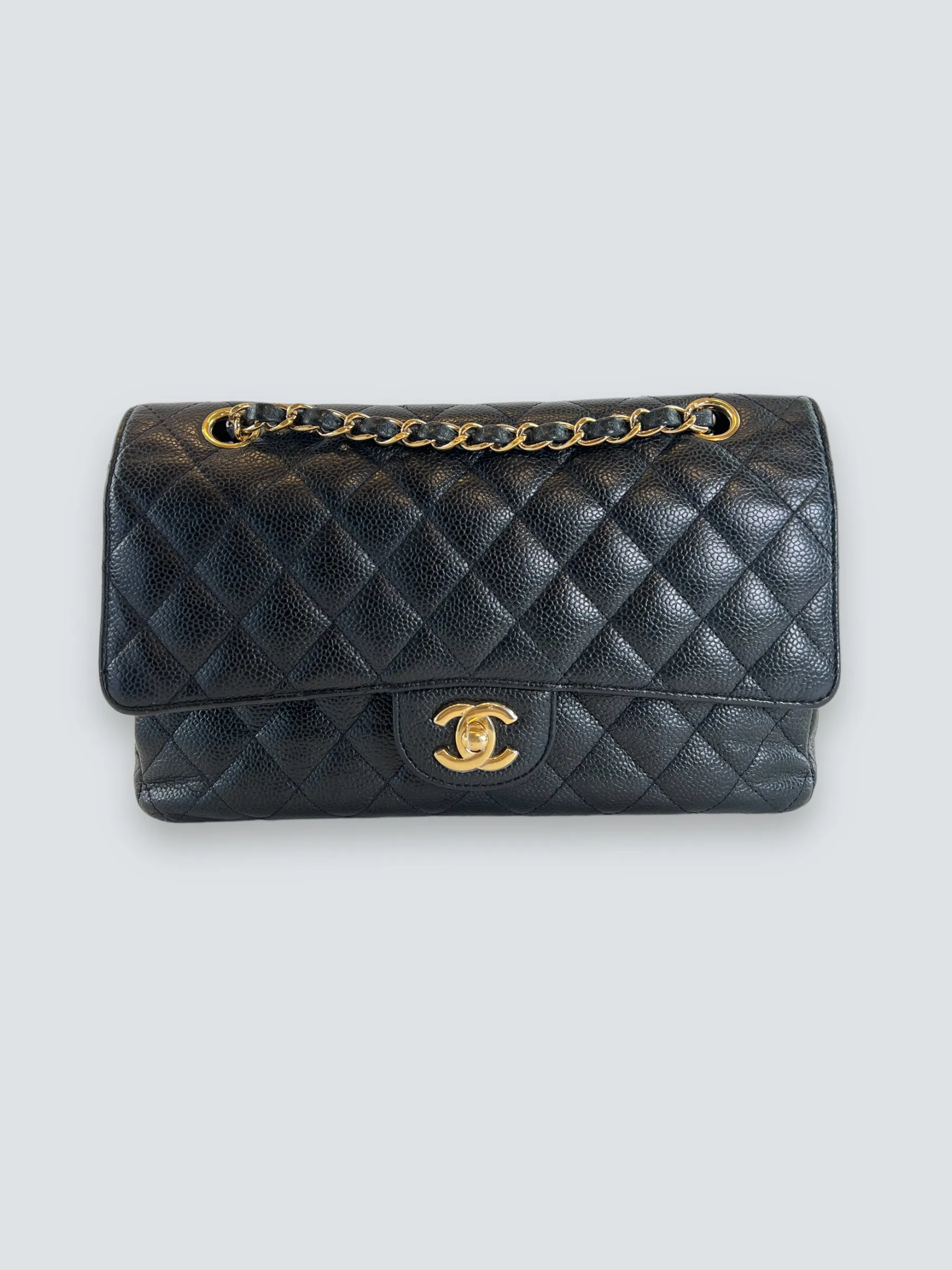 Chanel Black Caviar Leather Medium Classic Double Flap