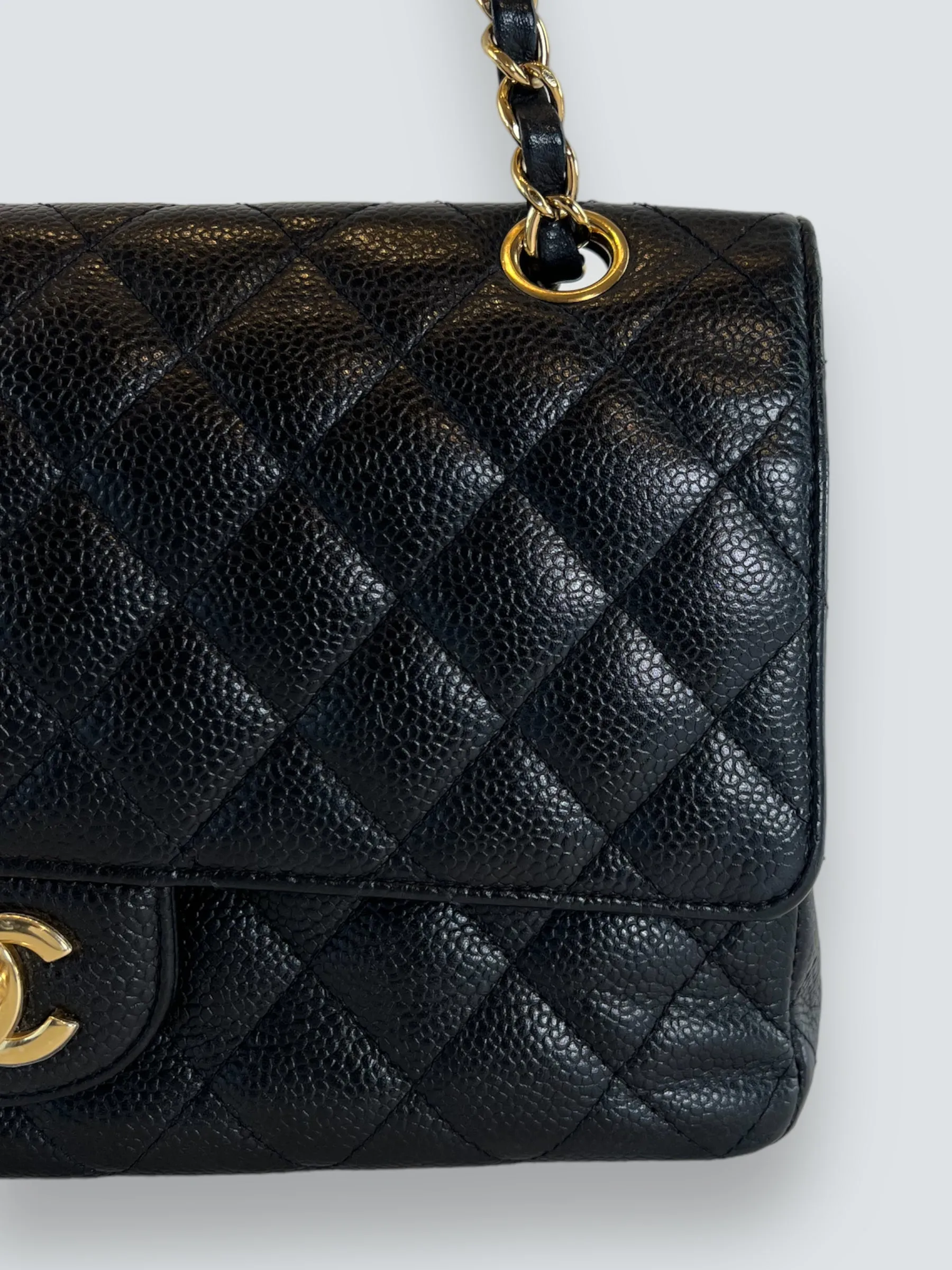Chanel Black Caviar Leather Medium Classic Double Flap