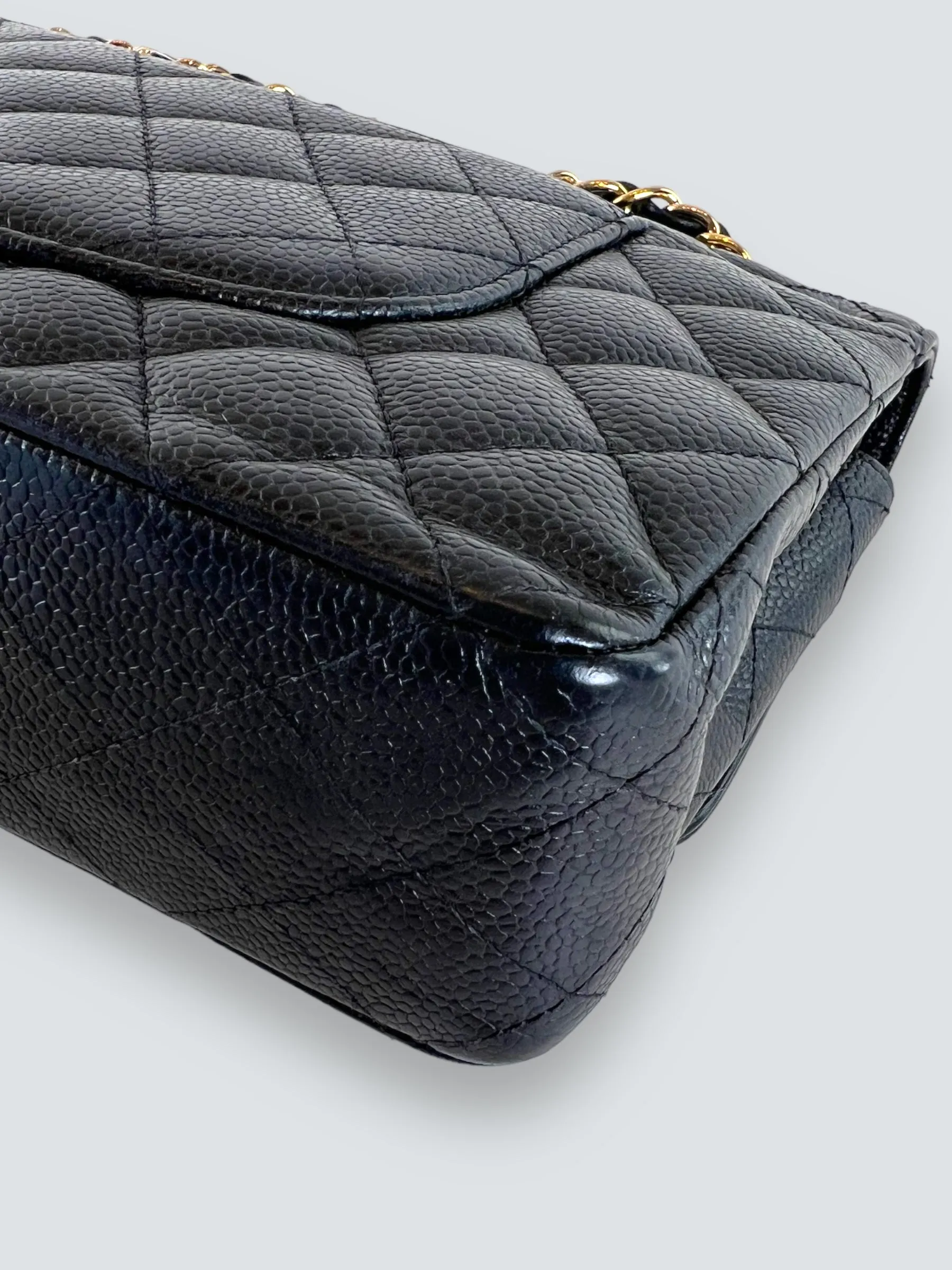 Chanel Black Caviar Leather Medium Classic Double Flap
