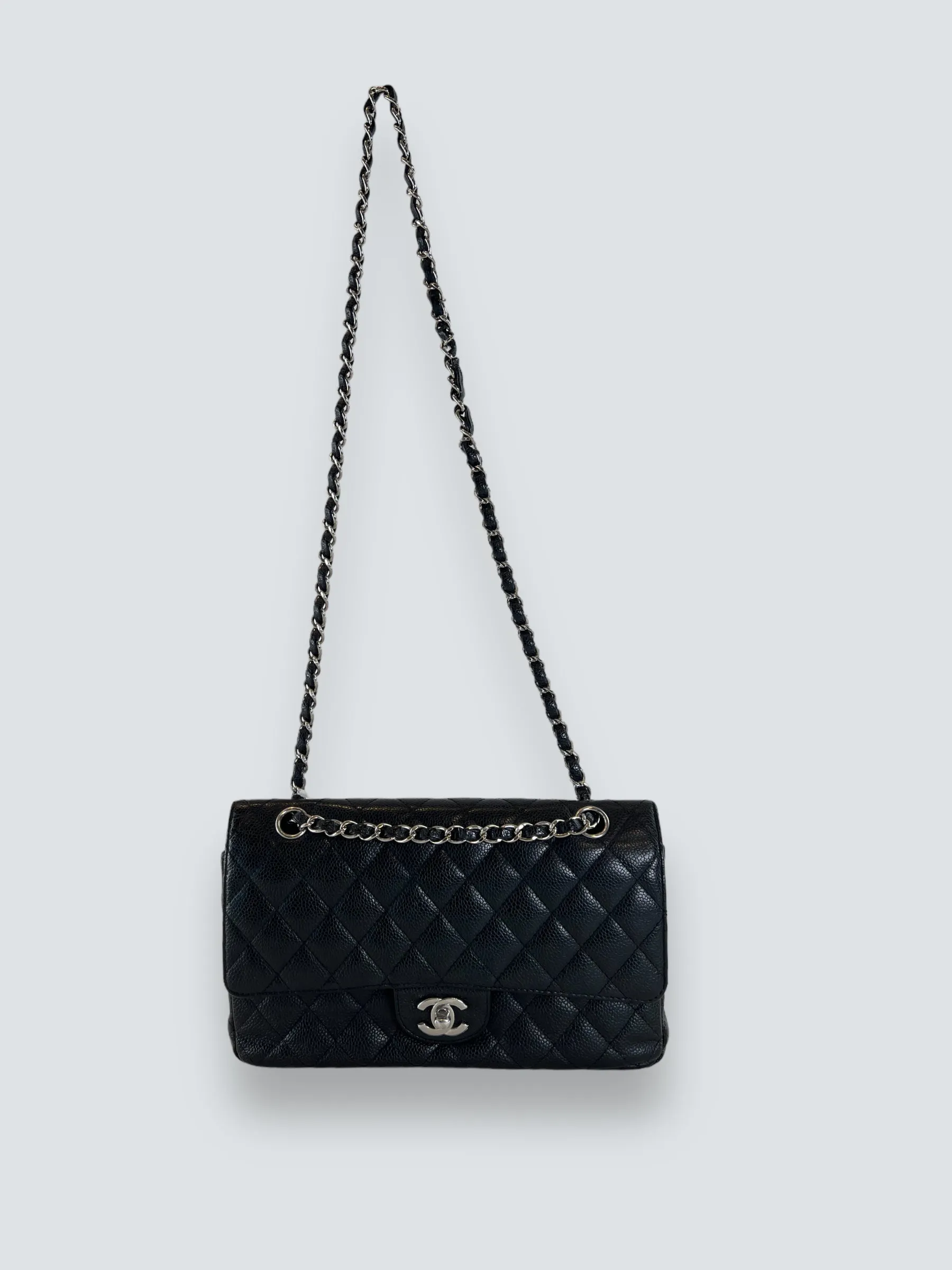 Chanel Black Caviar Leather Medium Classic Double Flap