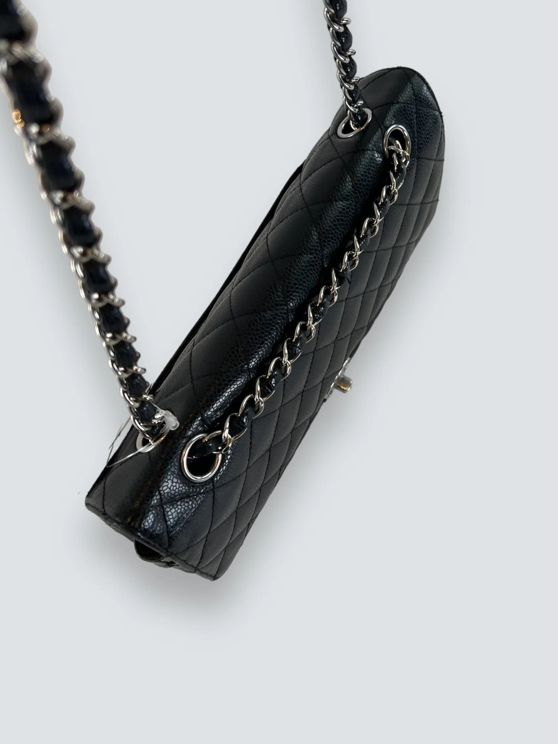 Chanel Black Caviar Leather Medium Classic Double Flap