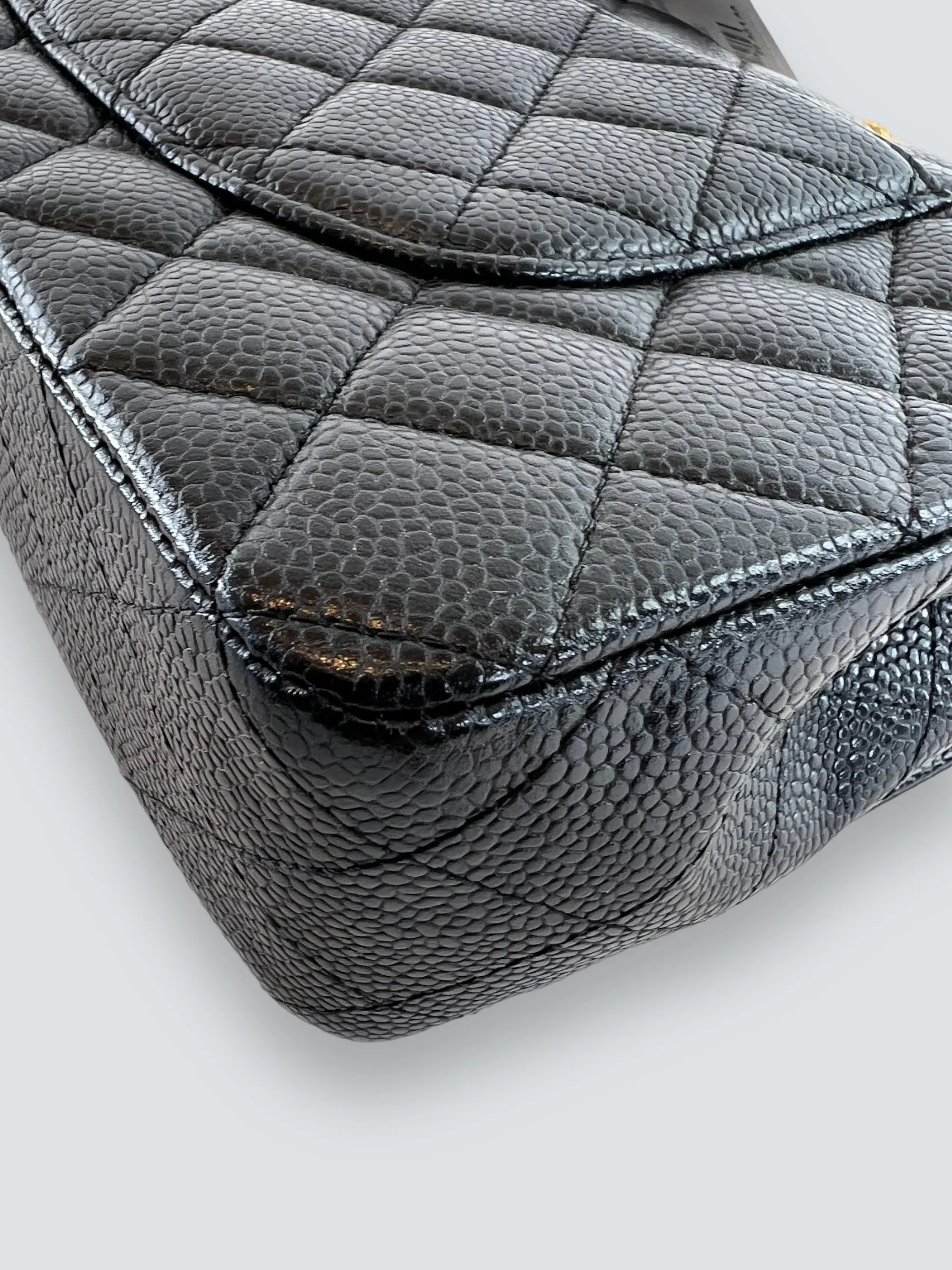 Chanel Black Caviar Leather Medium Classic Double Flap