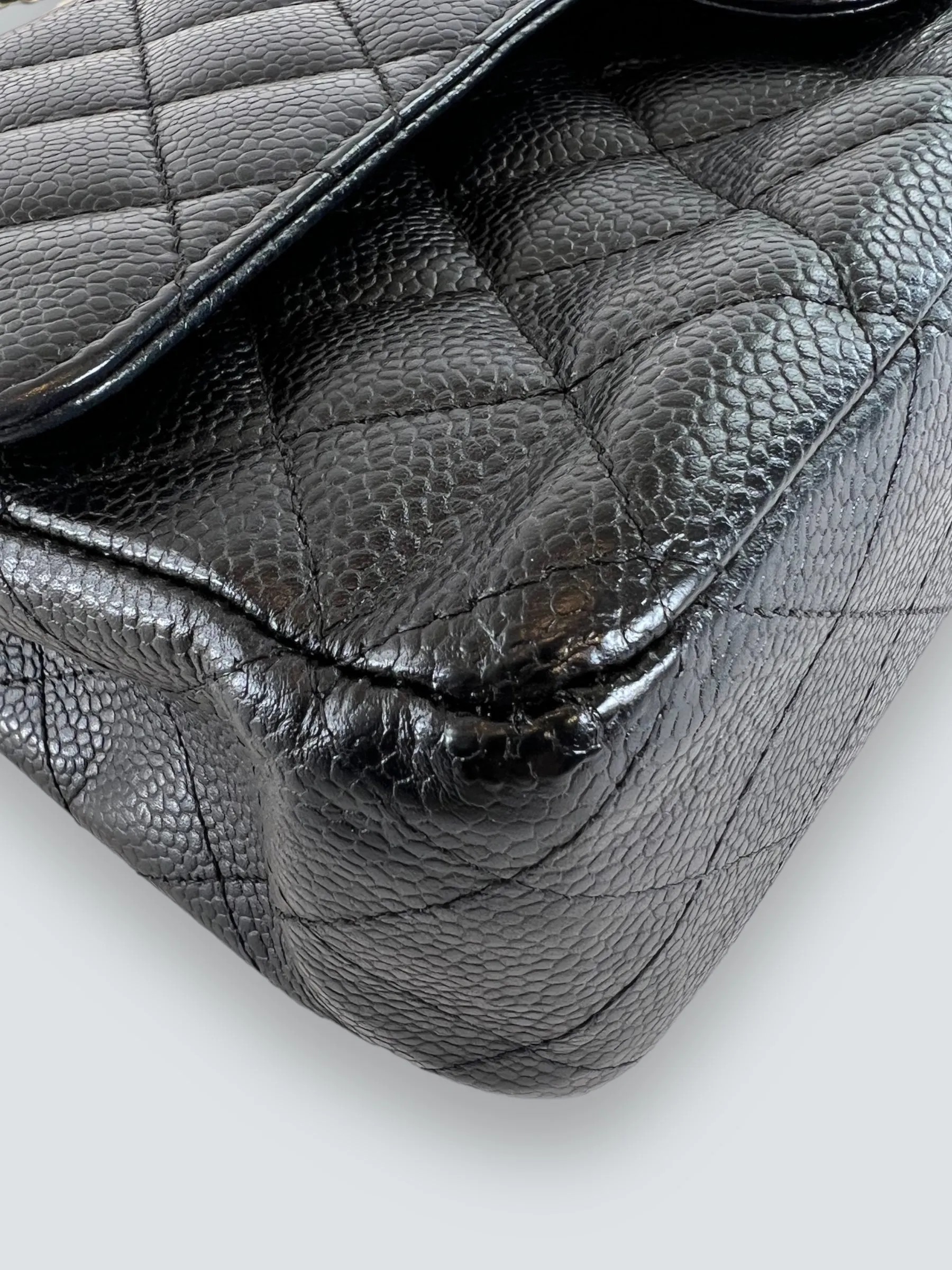 Chanel Black Caviar Leather Medium Classic Double Flap