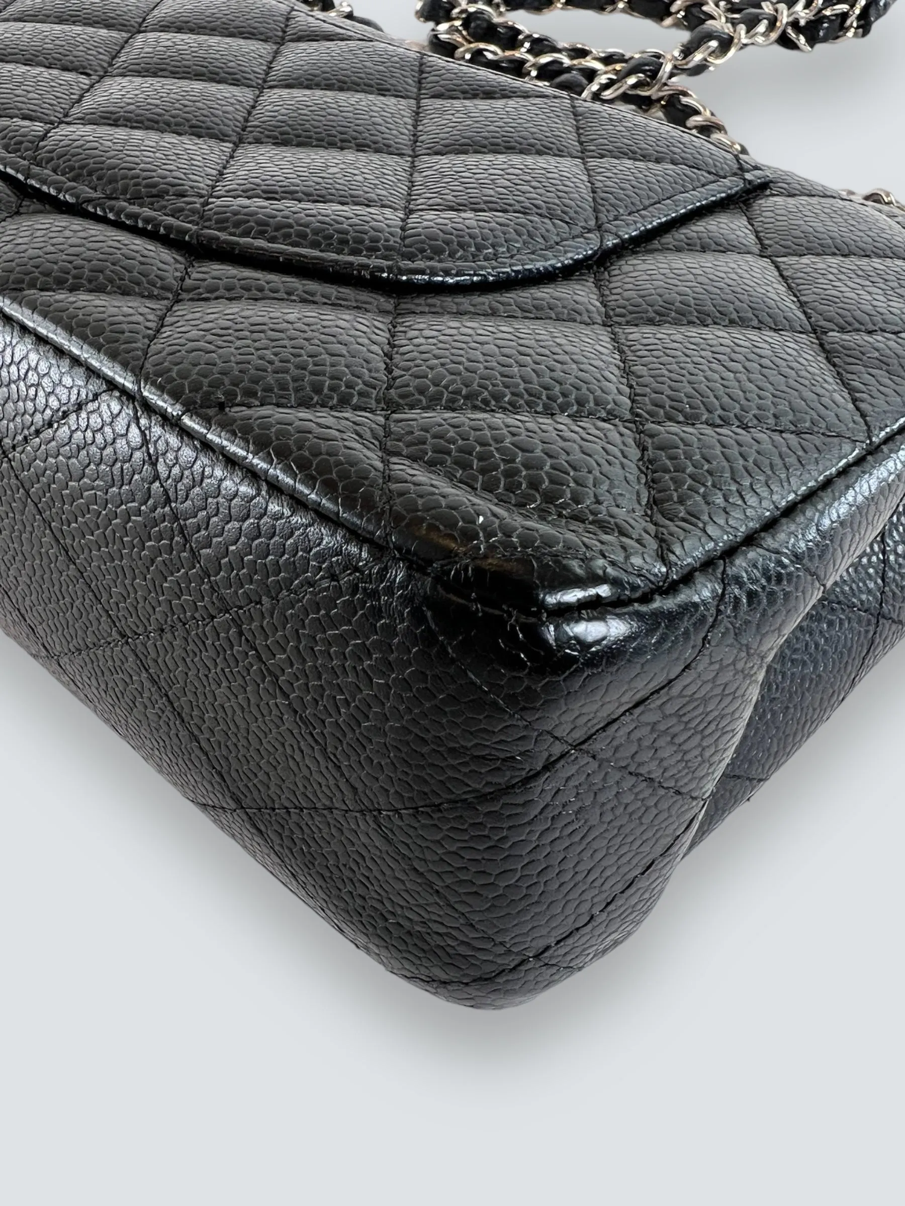 Chanel Black Caviar Leather Medium Classic Double Flap