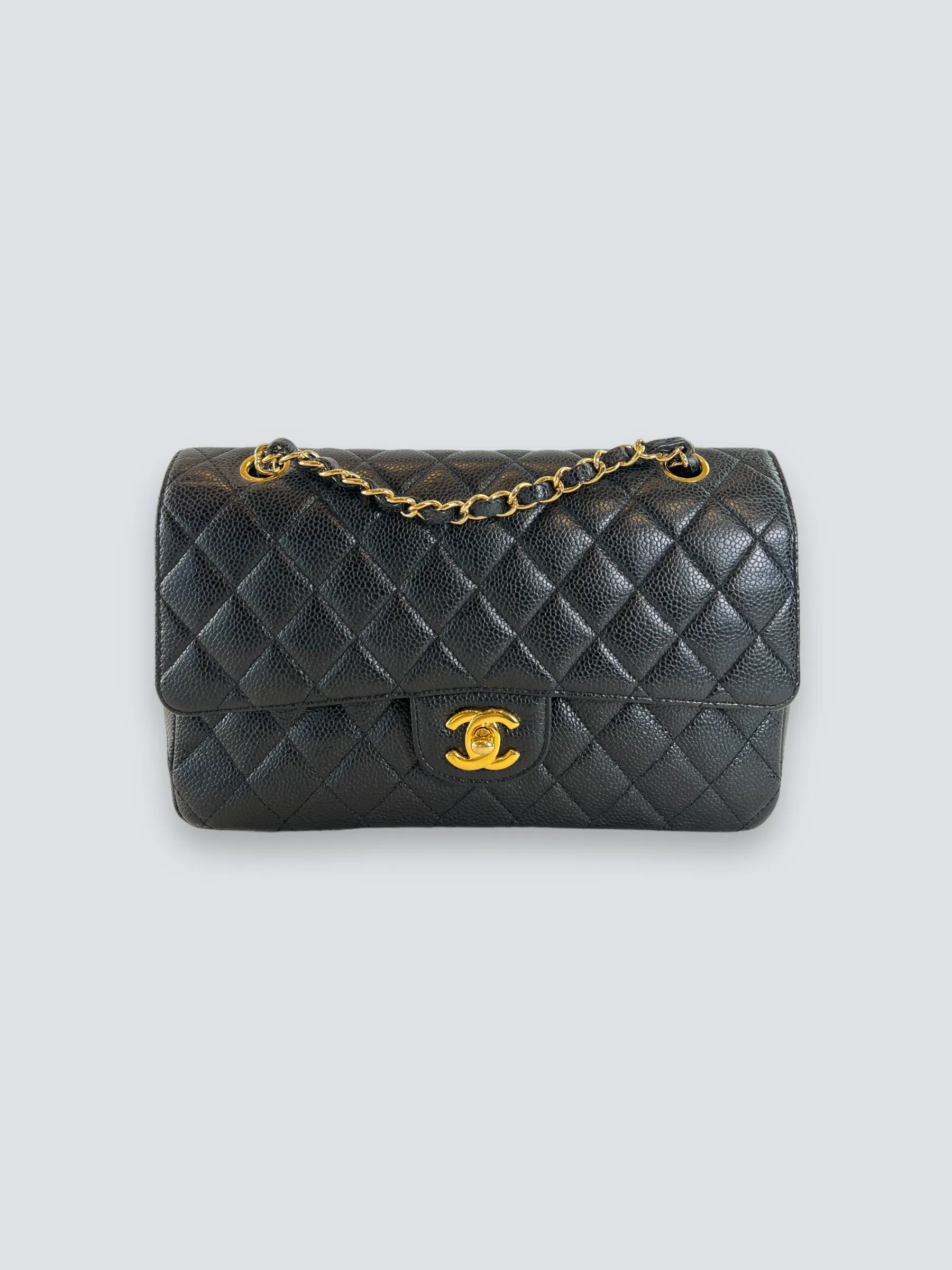 Chanel Black Caviar Leather Medium Classic Double Flap
