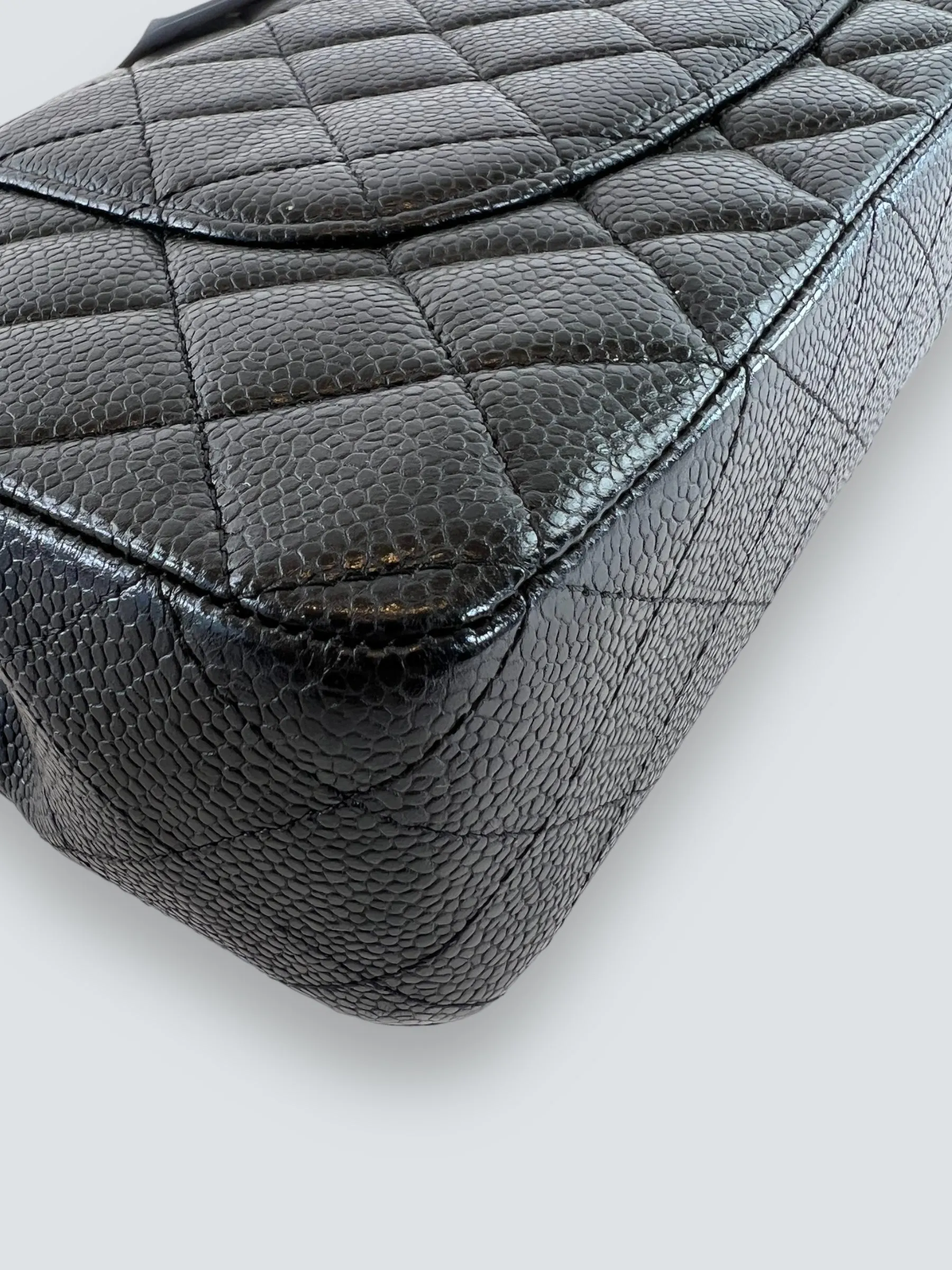 Chanel Black Caviar Leather Medium Classic Double Flap
