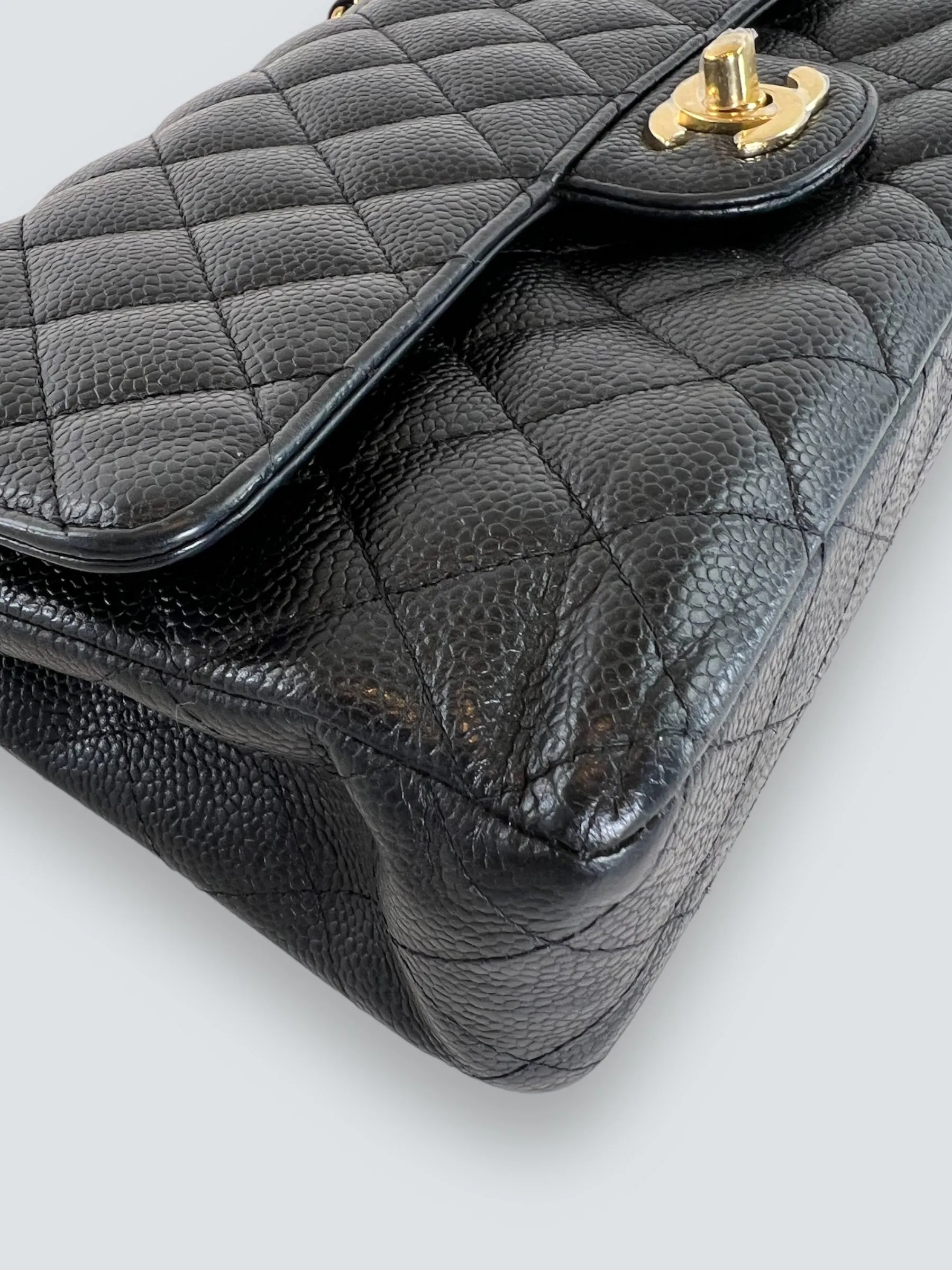 Chanel Black Caviar Leather Medium Classic Double Flap