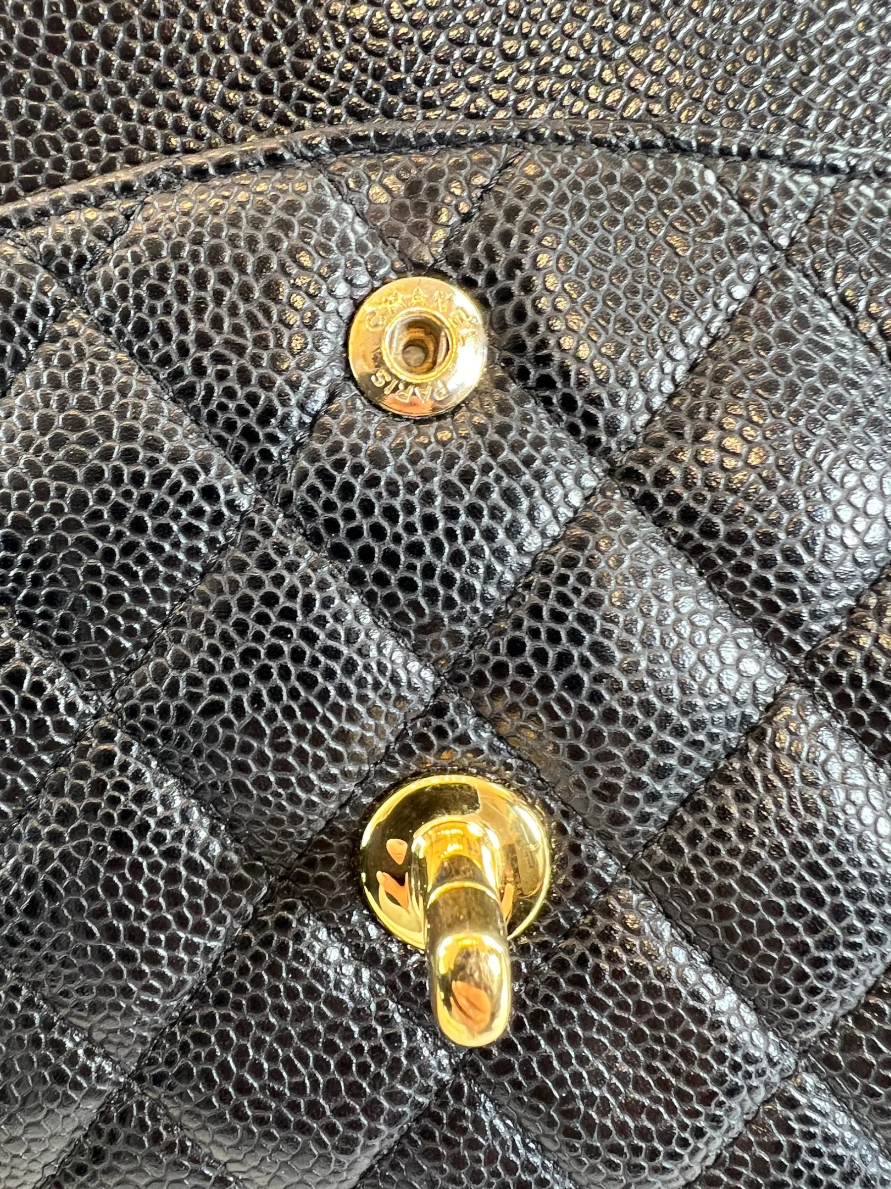 Chanel Black Caviar Leather Medium Classic Double Flap