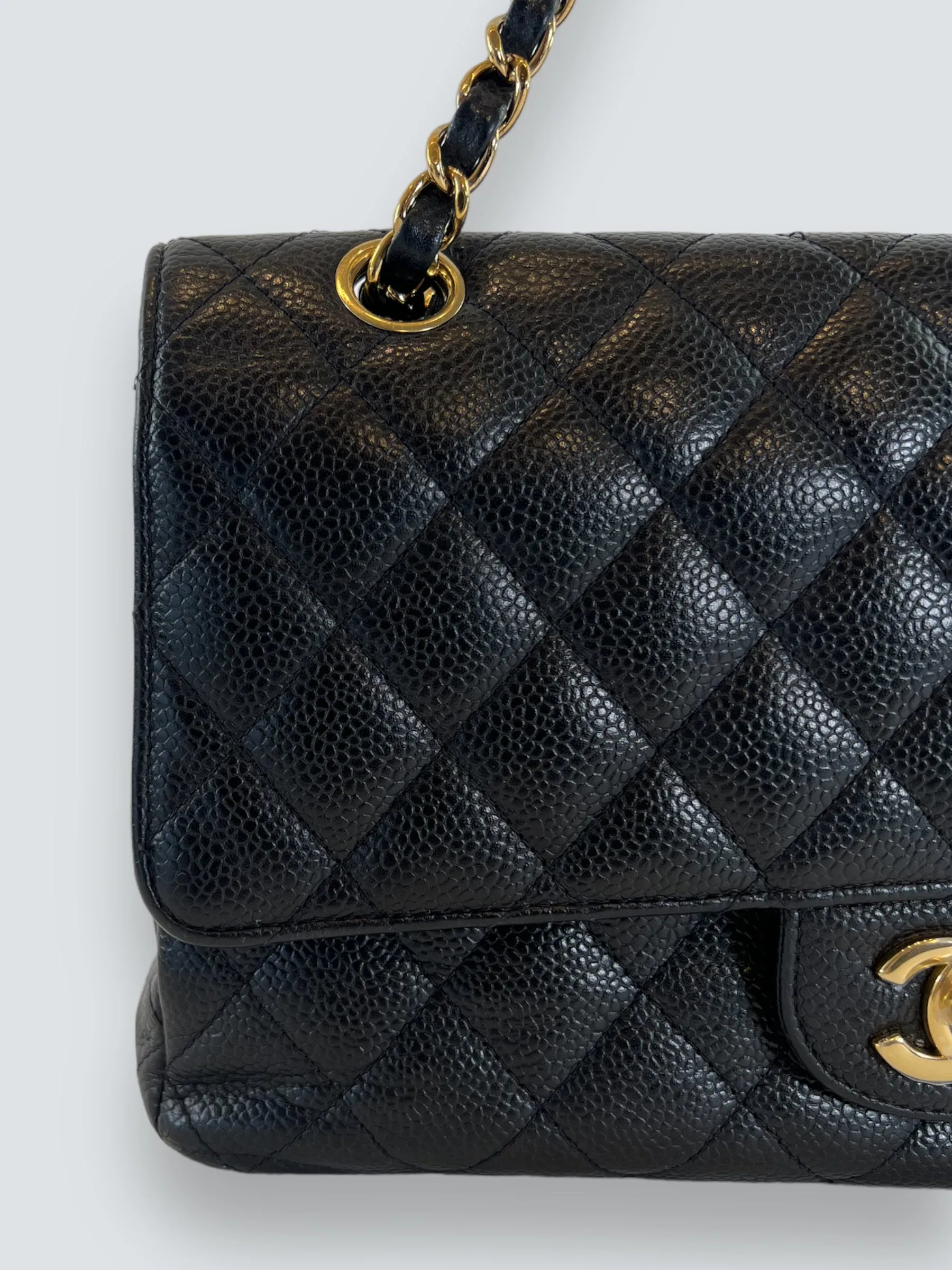 Chanel Black Caviar Leather Medium Classic Double Flap