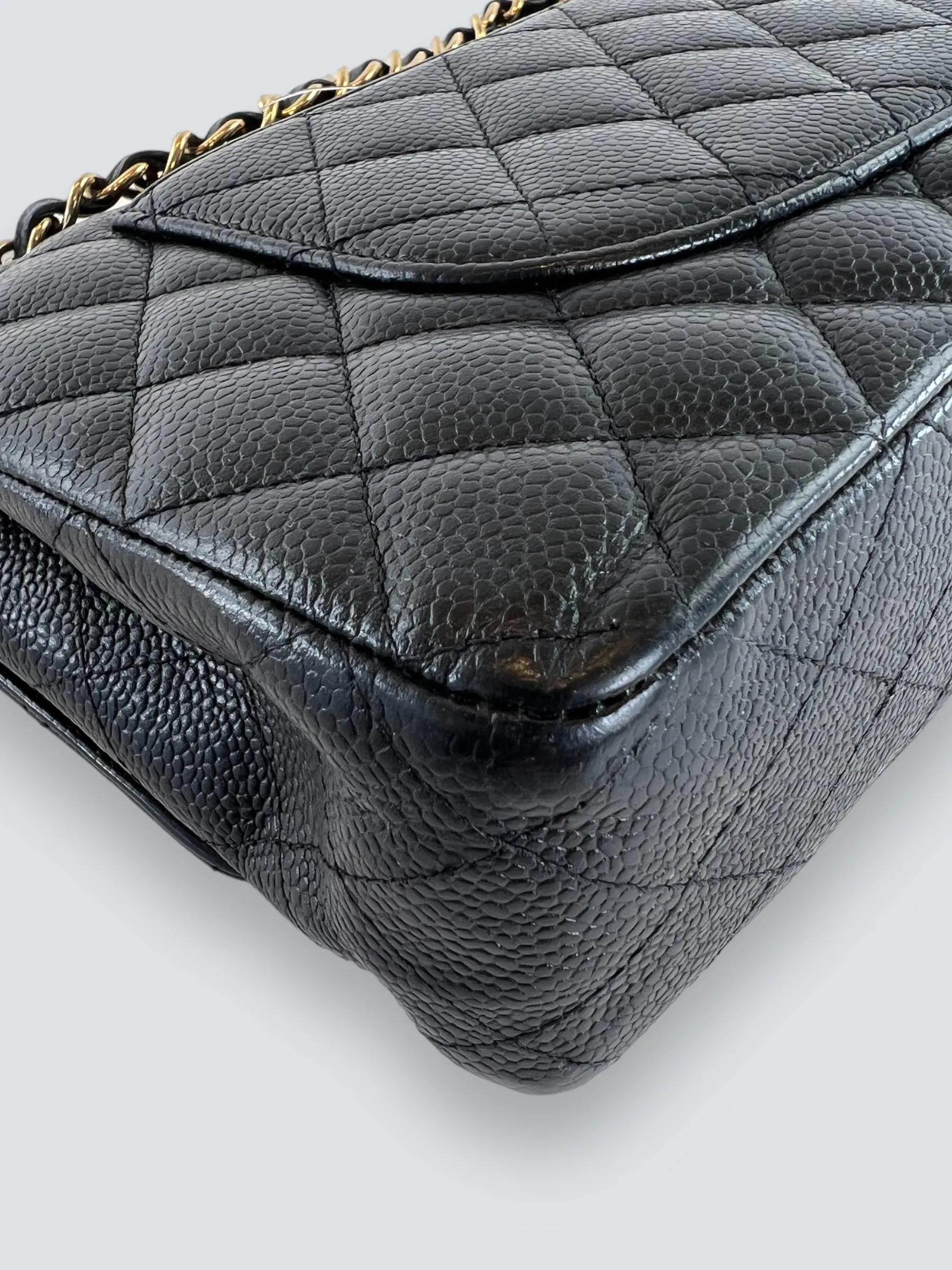 Chanel Black Caviar Leather Medium Classic Double Flap