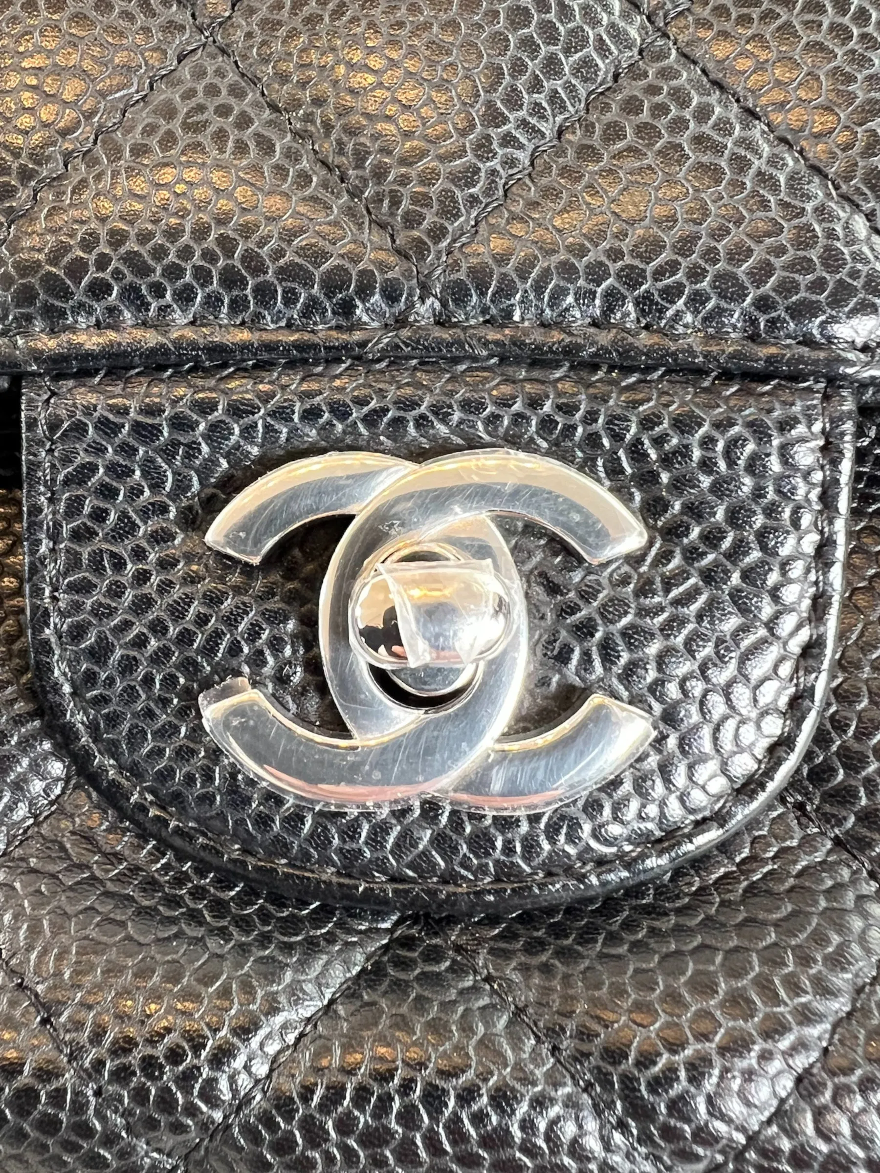 Chanel Black Caviar Leather Medium Classic Double Flap