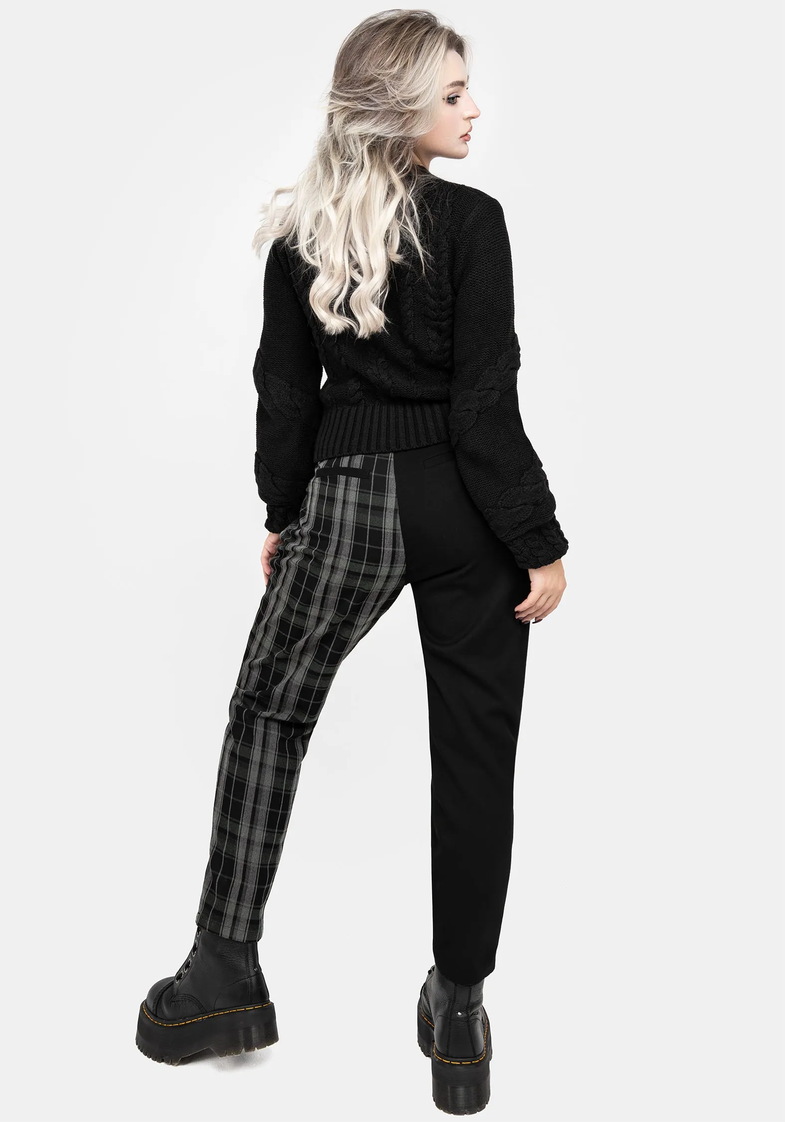 Checkmate High Waist Tapered Trousers