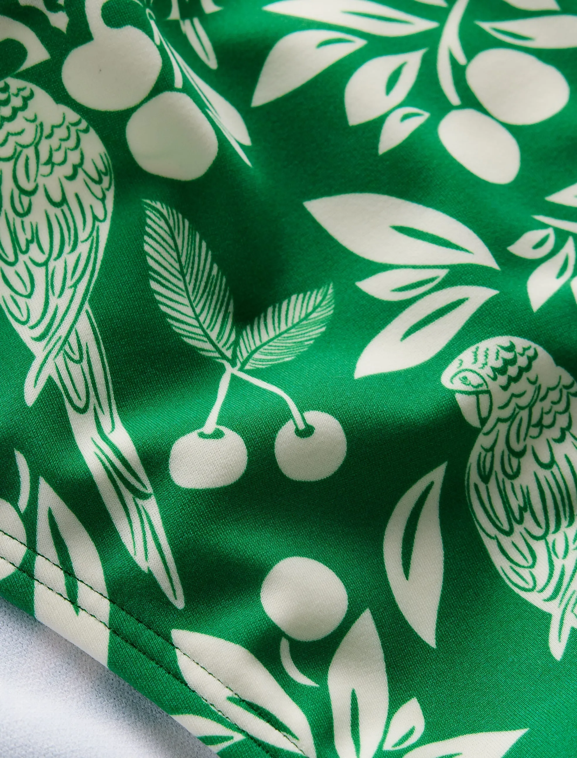 Classic Bikini Bottoms-Rich Emerald. Ornate Tropics