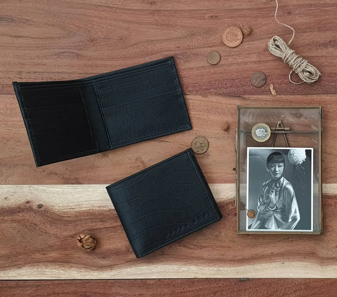CLASSIC WALLET - BLACK CROCO