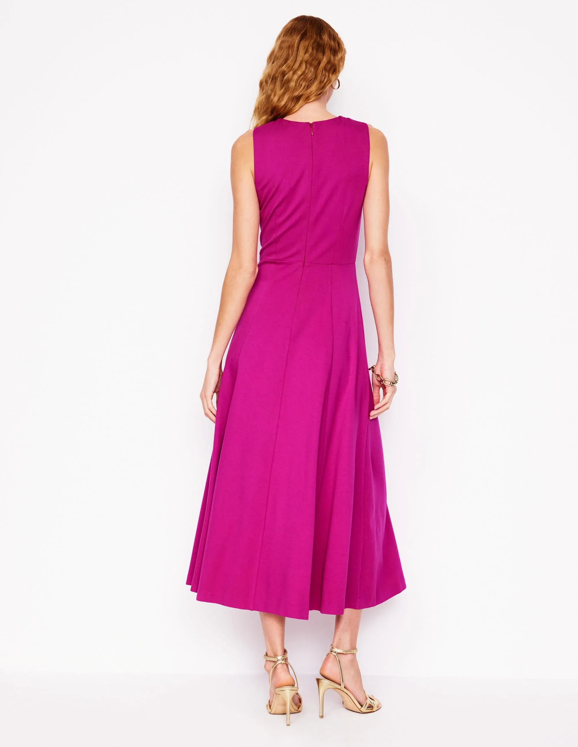 Cross Front Ponte Dress-Fuchsia